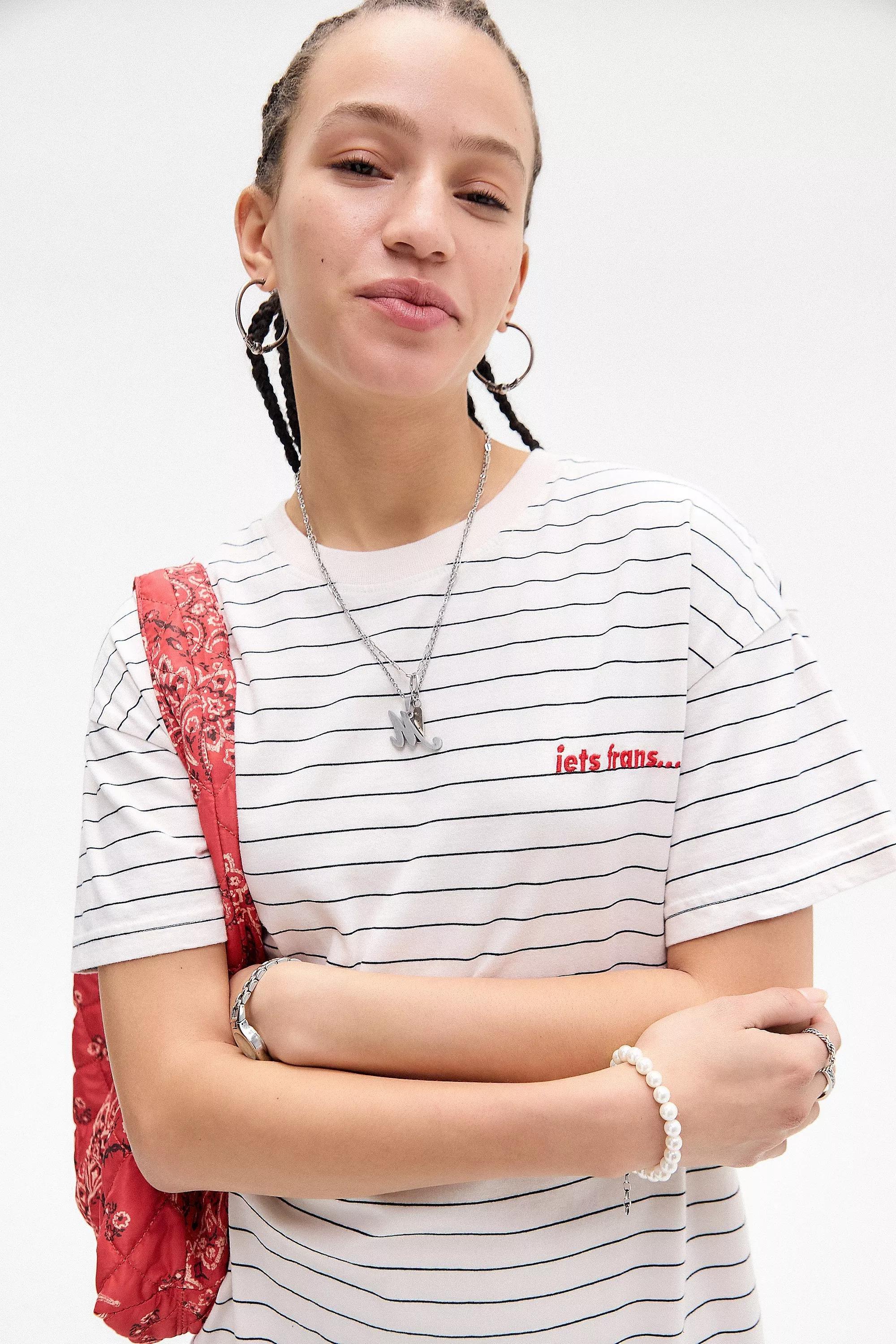 Cream Iets Frans... Striped T-Shirt, , large image number 4
