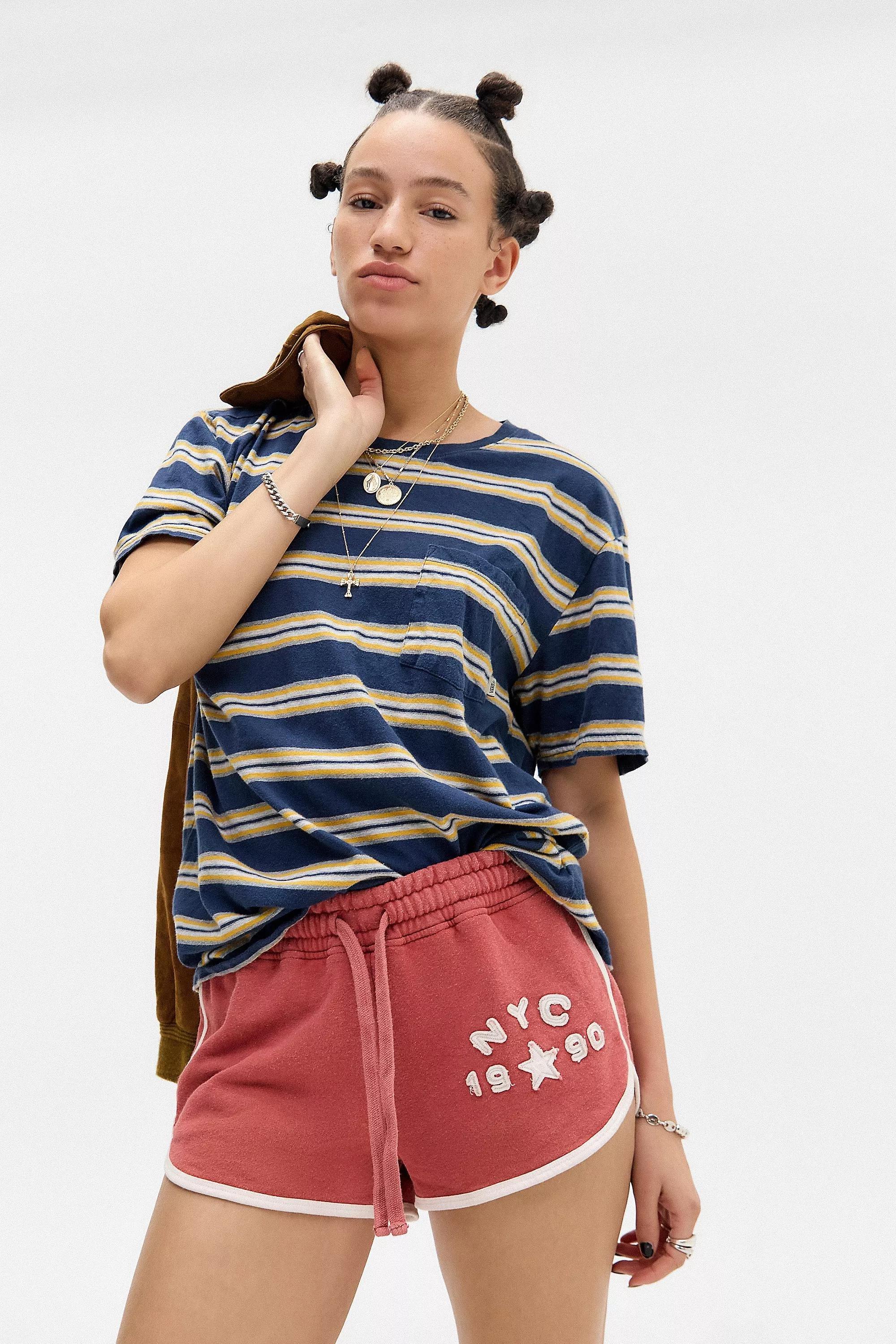 Red Bdg Applique Runner Shorts, , large image number 4