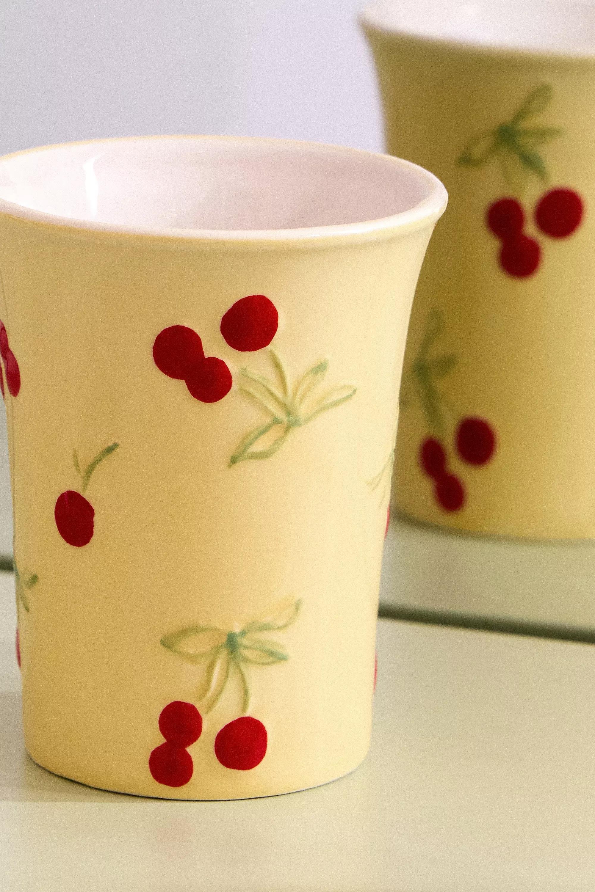 Red Painted Cherry Tumbler, RED, large image number 1