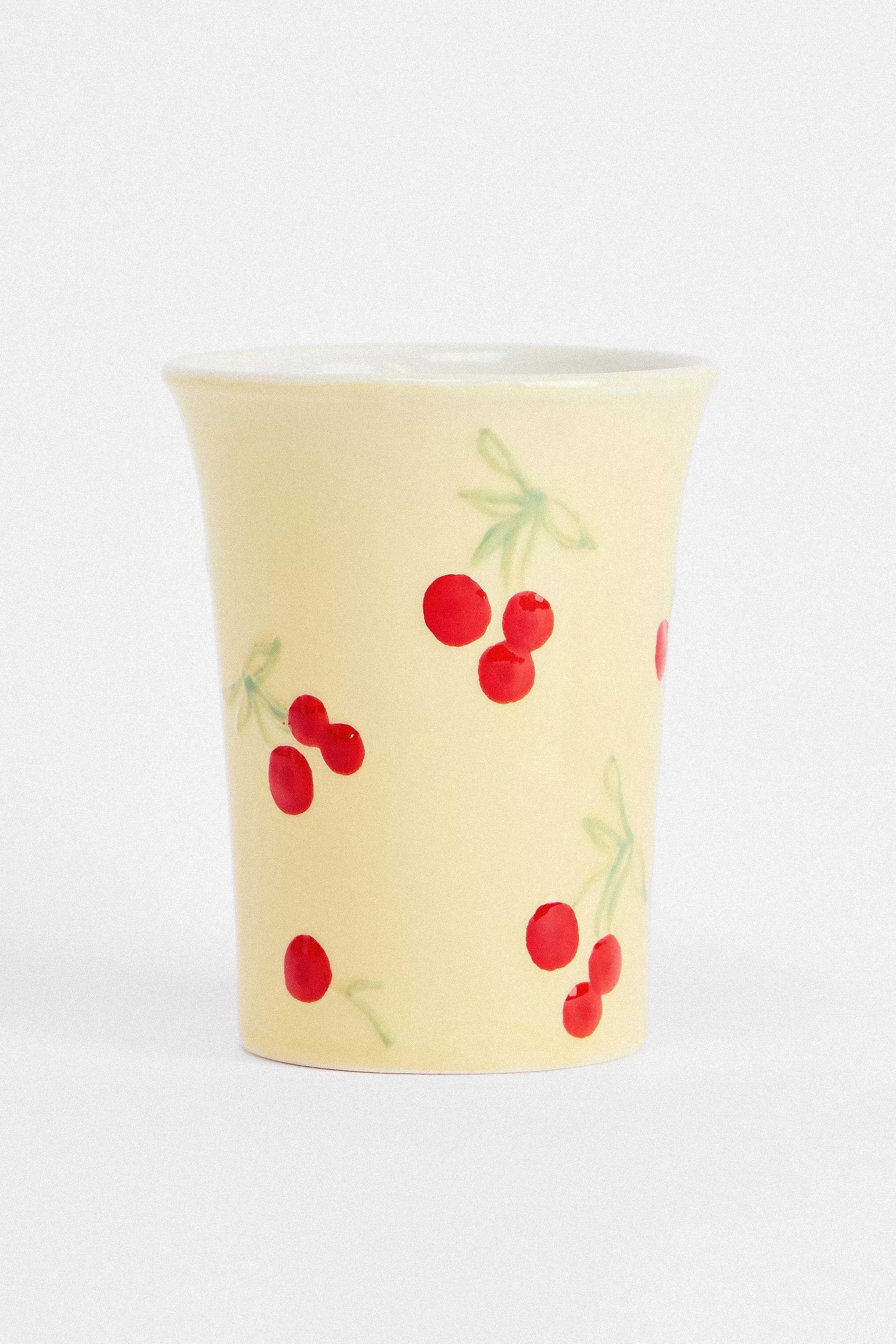 Red Painted Cherry Tumbler, RED, large image number 3