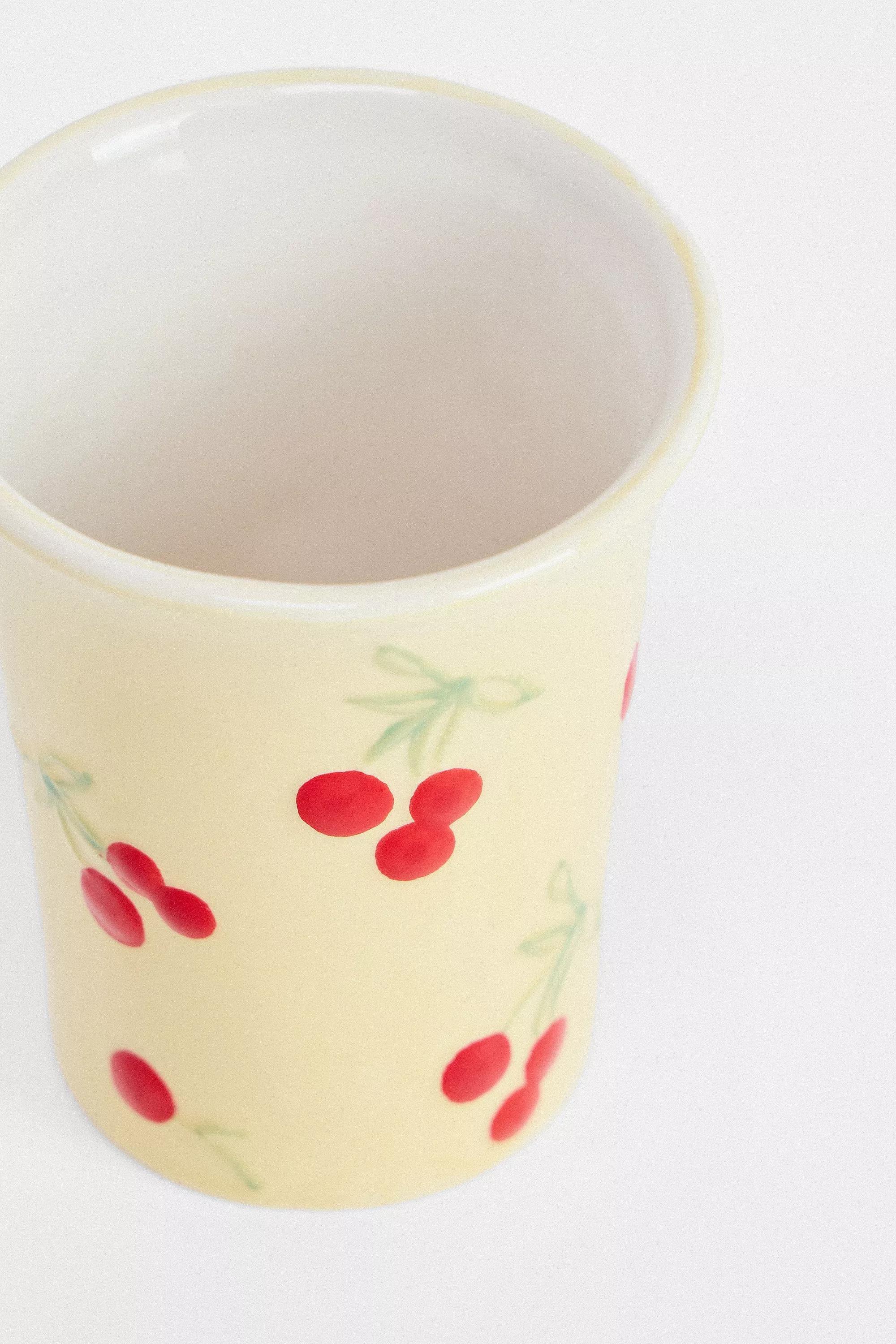 Red Painted Cherry Tumbler, RED, large image number 4