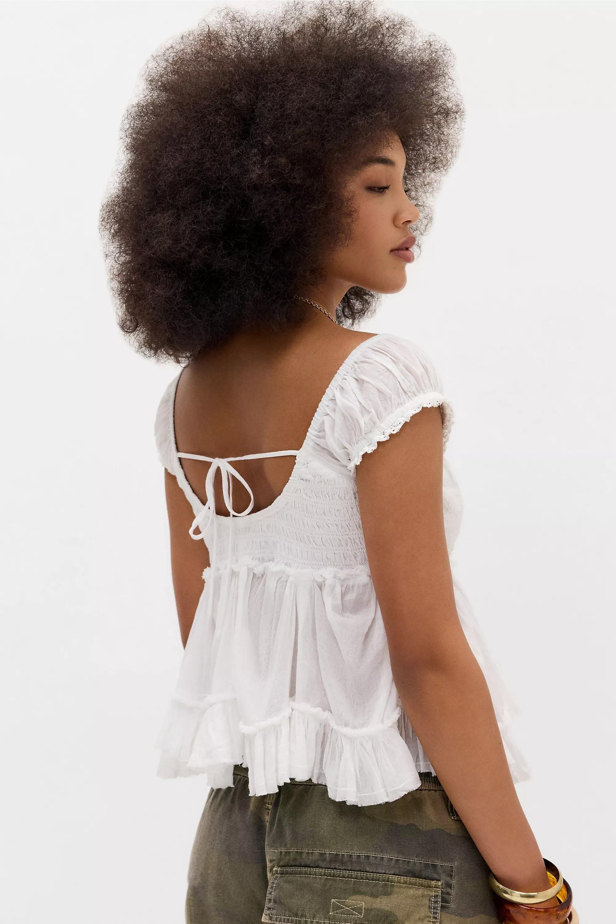 White Kimchi Blue Belle Blouse, WHT, large image number 3