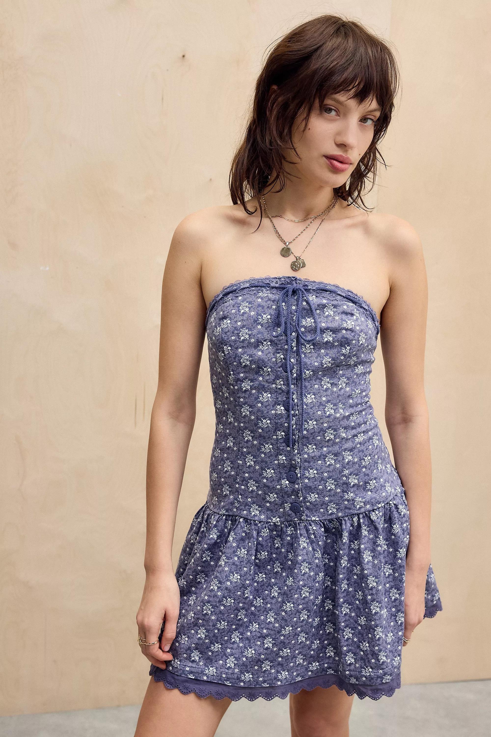 Blue Kimchi Blue Strapless Mini Dress, , large image number 0