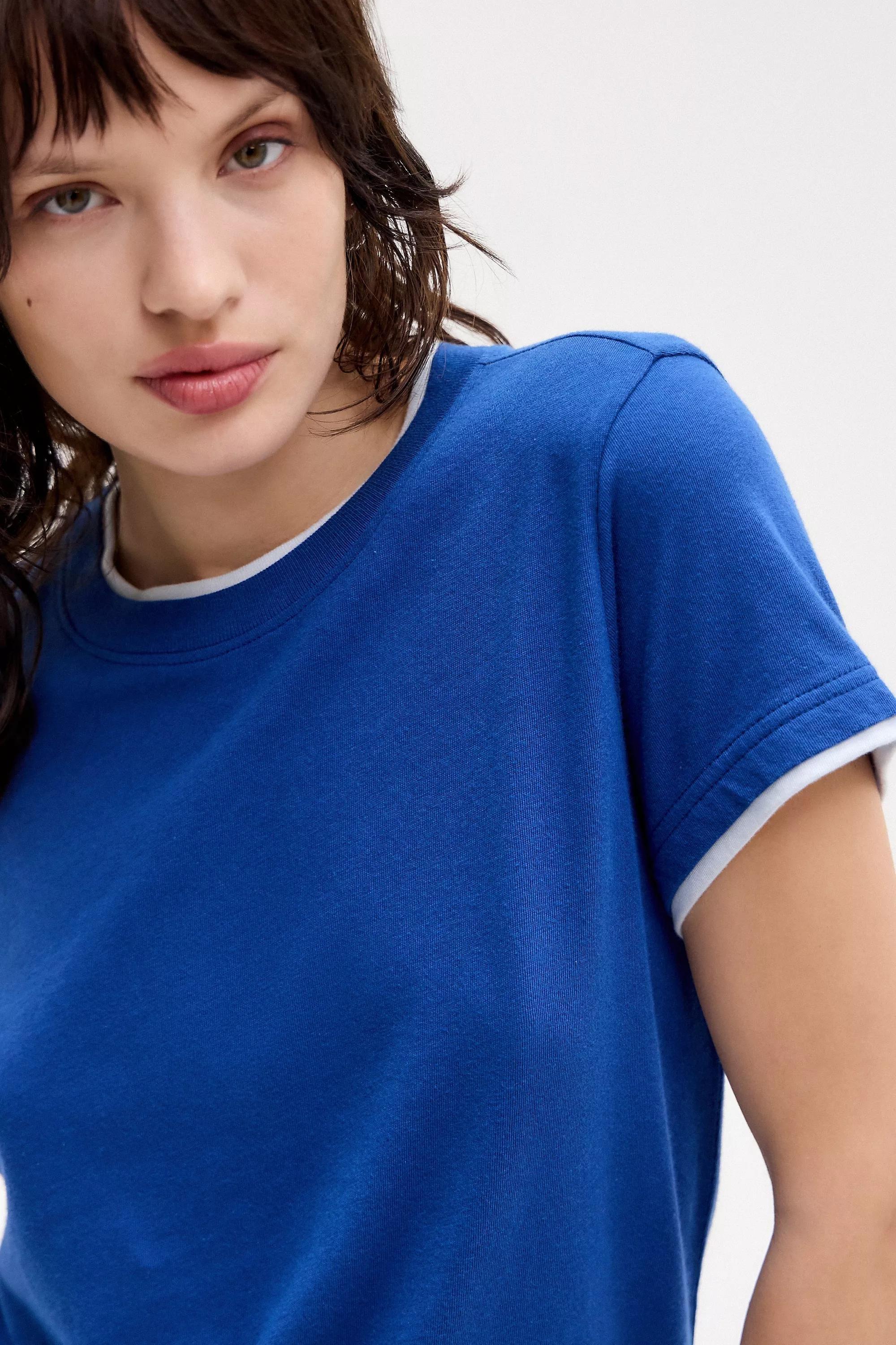 Blue Uo Double Layer T-Shirt, , large image number 0