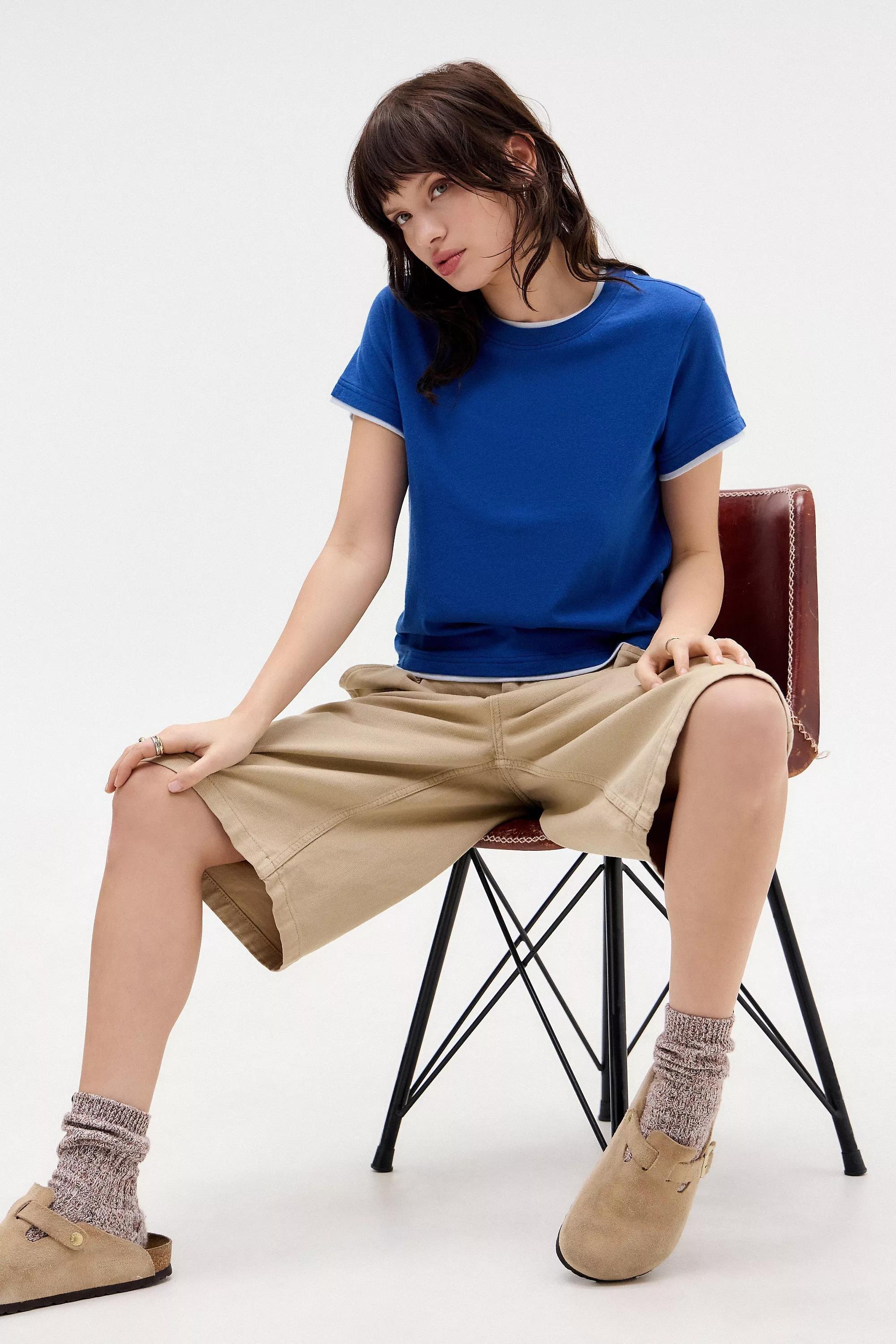 Blue Uo Double Layer T-Shirt, , large image number 1