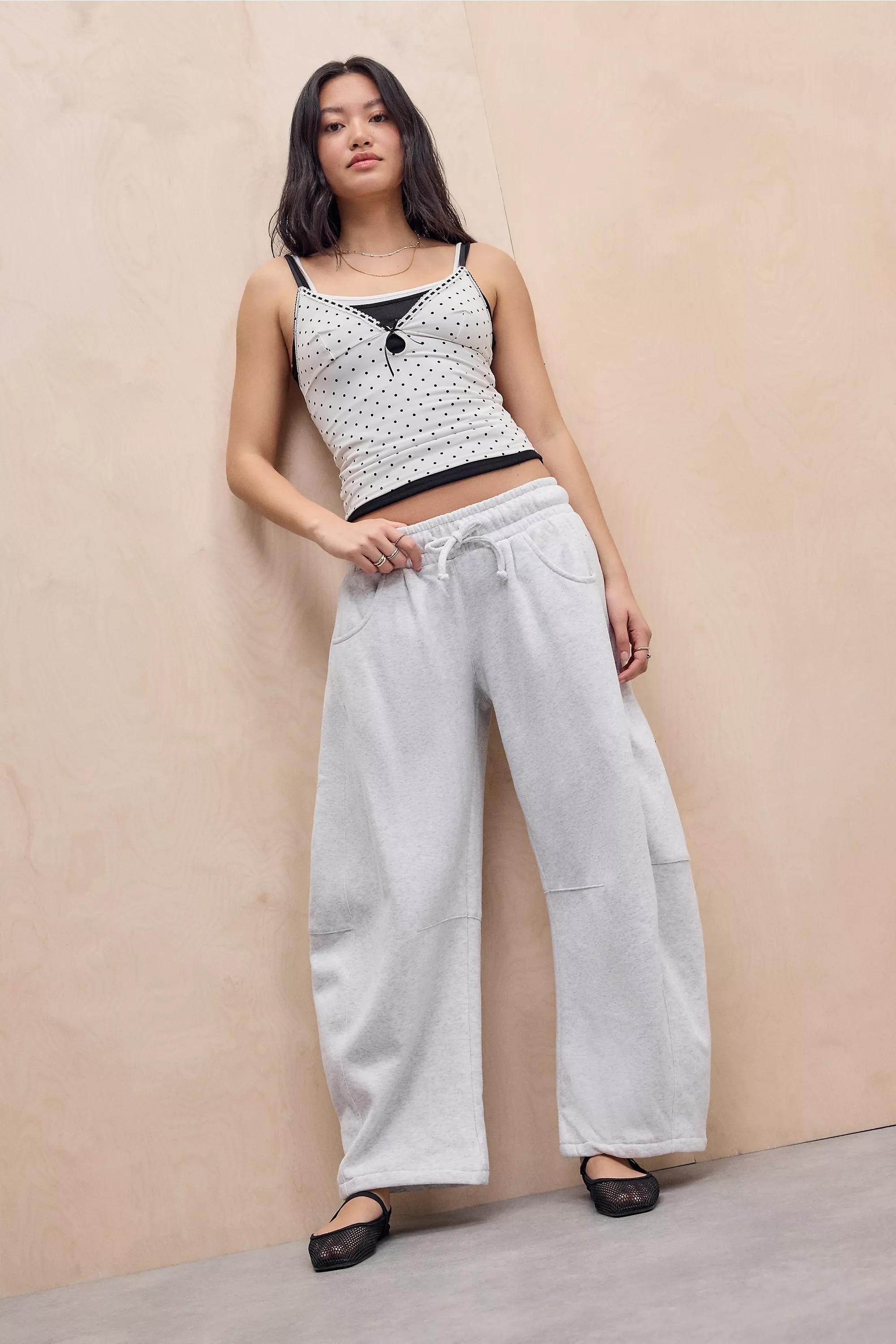 LIGHT GREY Out From Under Essential Barrel Leg Joggers, L GR, large image number 1