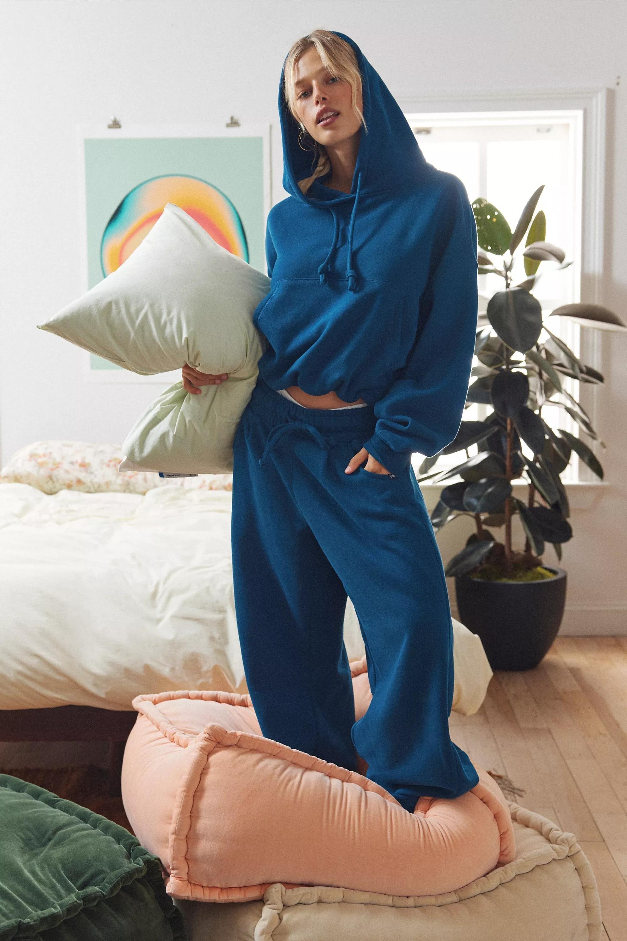 Blue Out From Under Essential Barrel Leg Joggers, , large image number 0