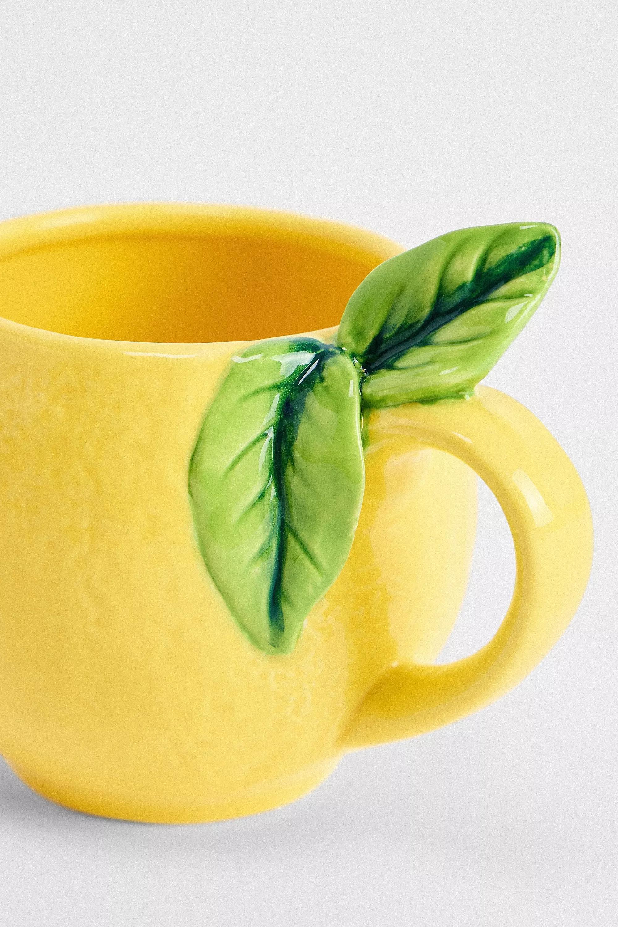 Yellow Produce Ceramic Mug, YEL, large image number 1