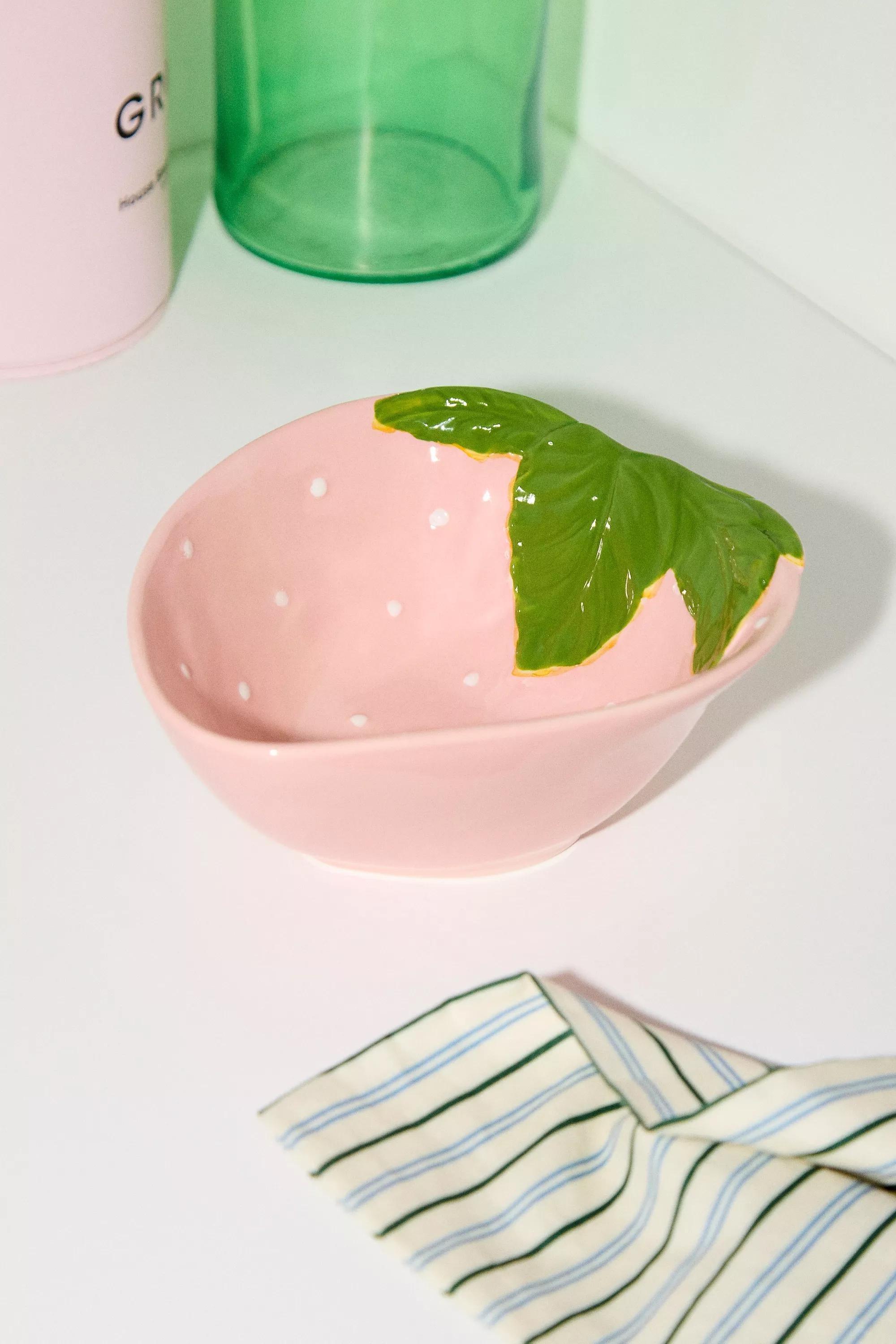 Pink Strawberry Plate, PINK, large image number 0