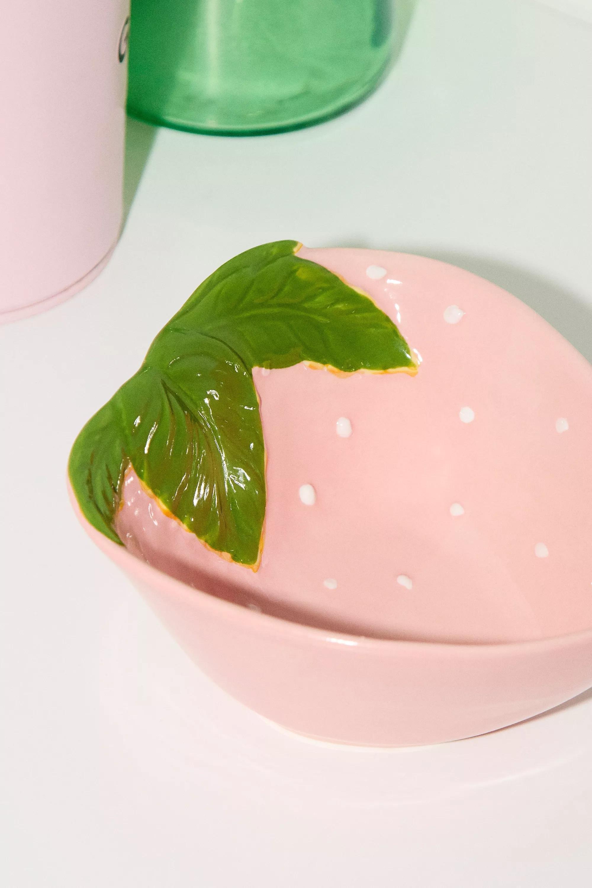 Pink Strawberry Plate, PINK, large image number 1