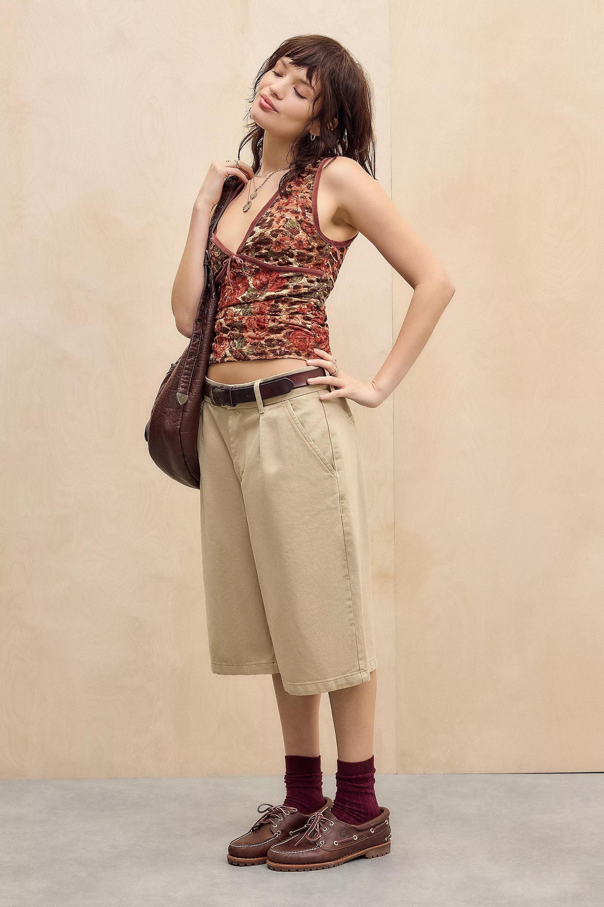 UO Kimchi Blue Crop Top, BRN, medium