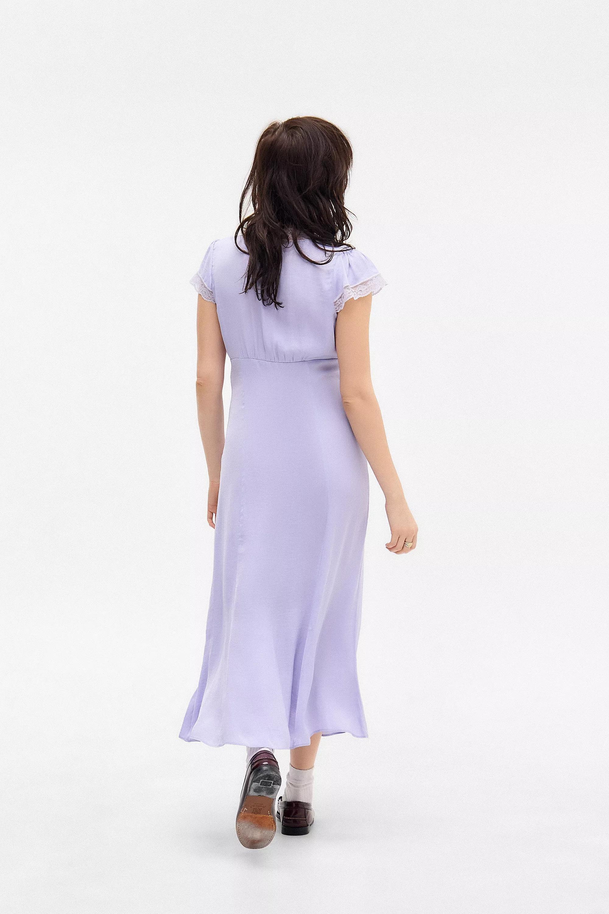 Purple Kimchi Blue Faye Button Down Midi Dress, , large image number 3