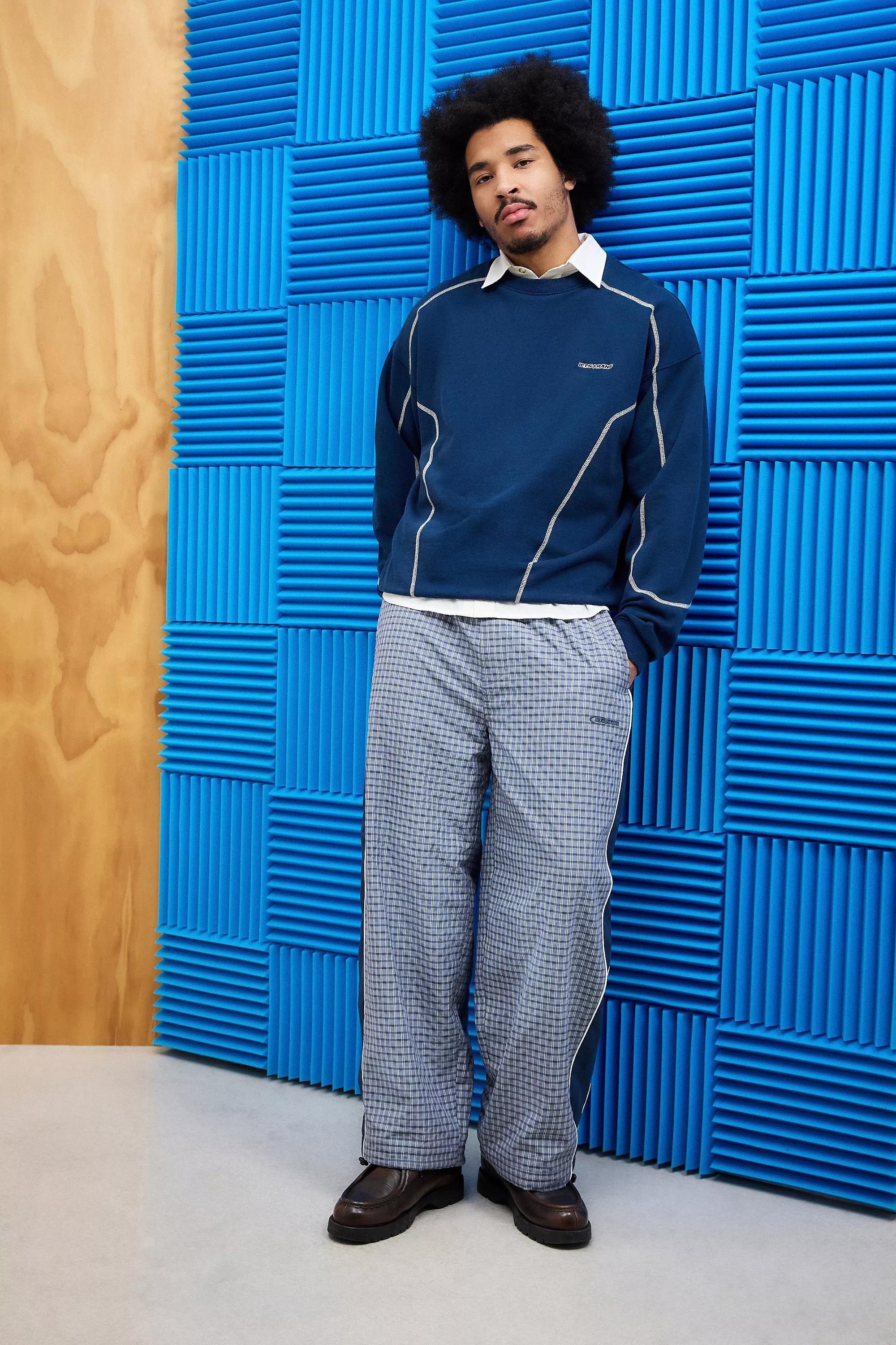 Navy Iets Frans... Contrast Stitched Sweater, , large image number 1