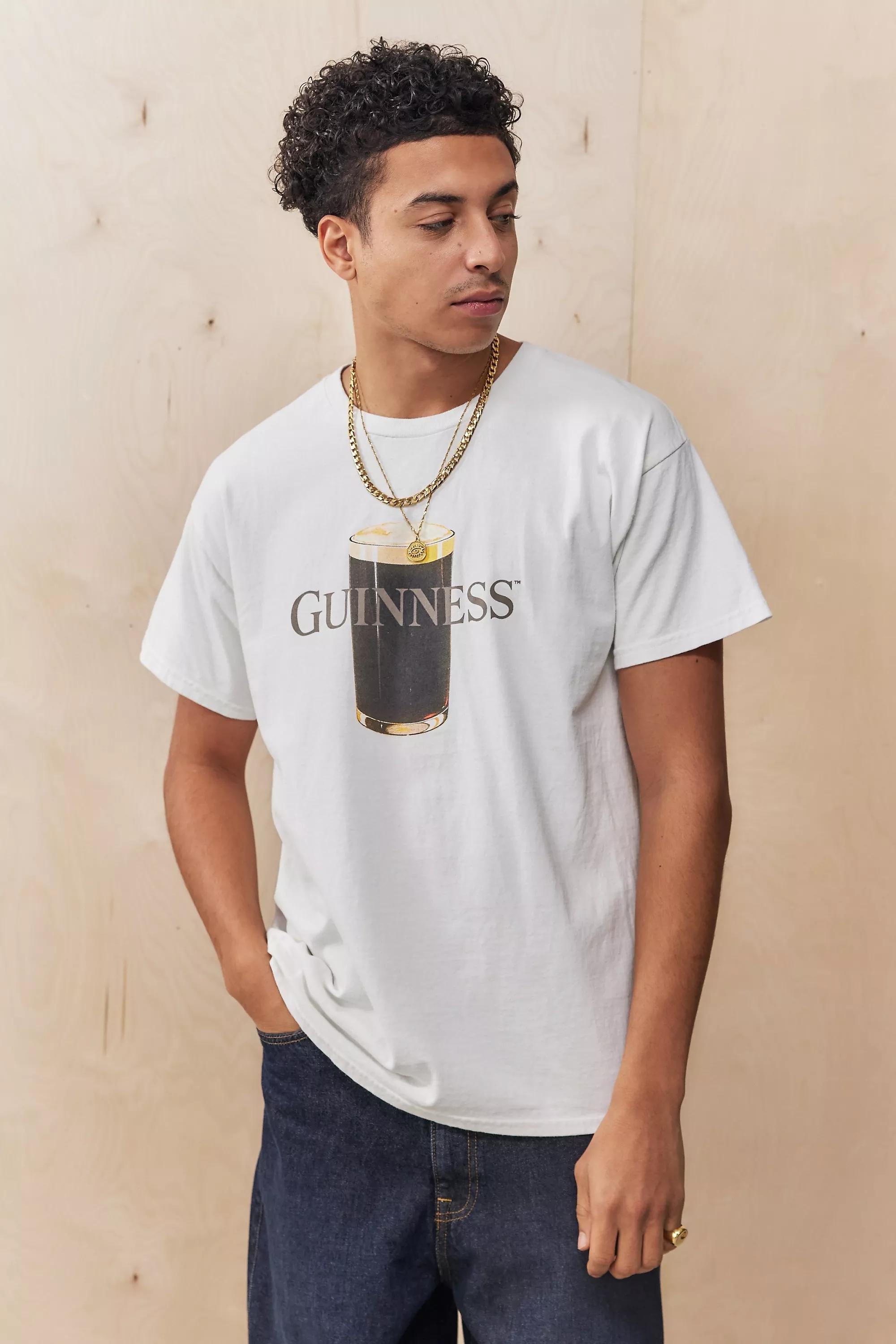 WHITE Basic Pleasure Mode UO Exclusive White Guinness T-Shirt, WHT, large image number 0
