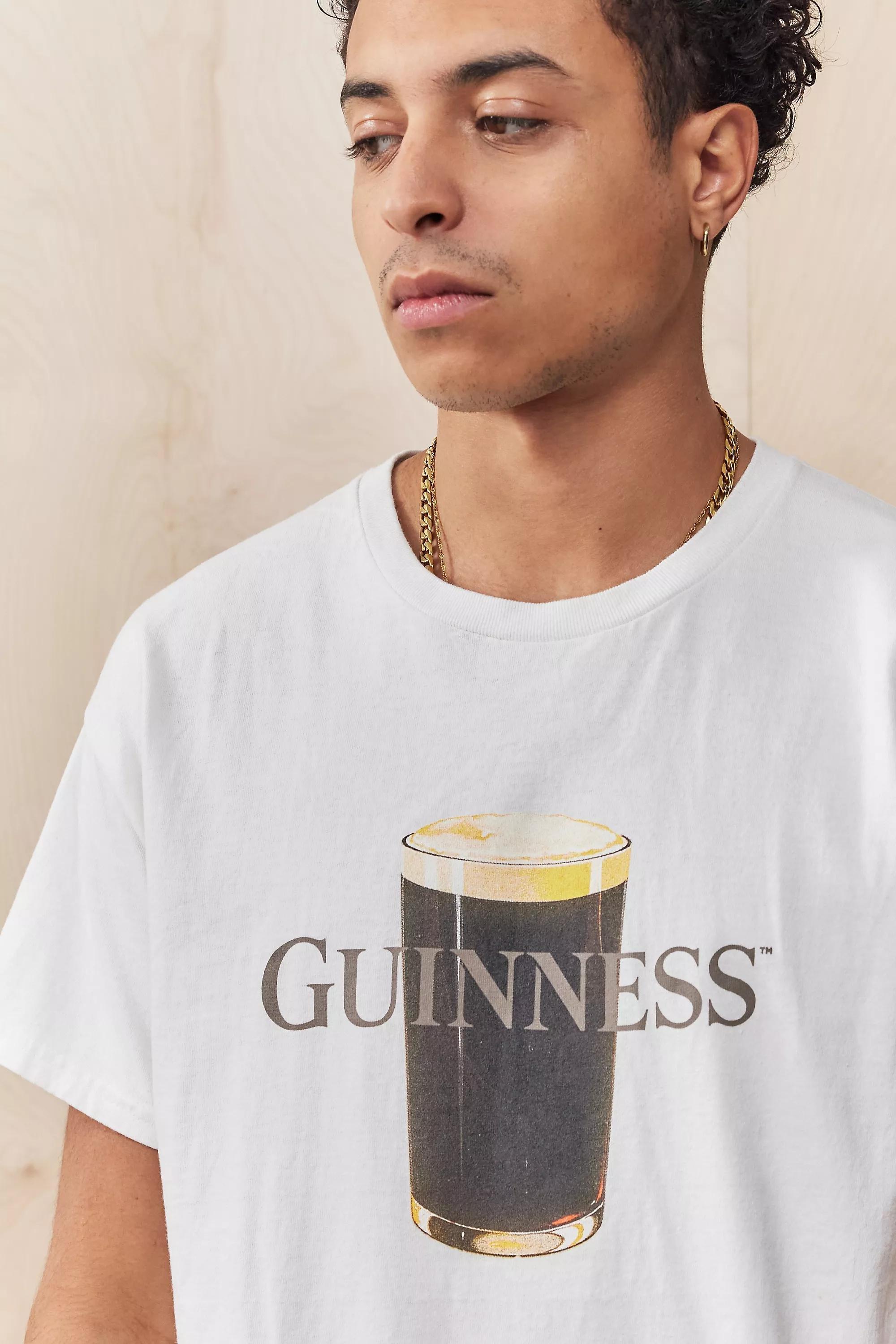 WHITE Basic Pleasure Mode UO Exclusive White Guinness T-Shirt, WHT, large image number 6