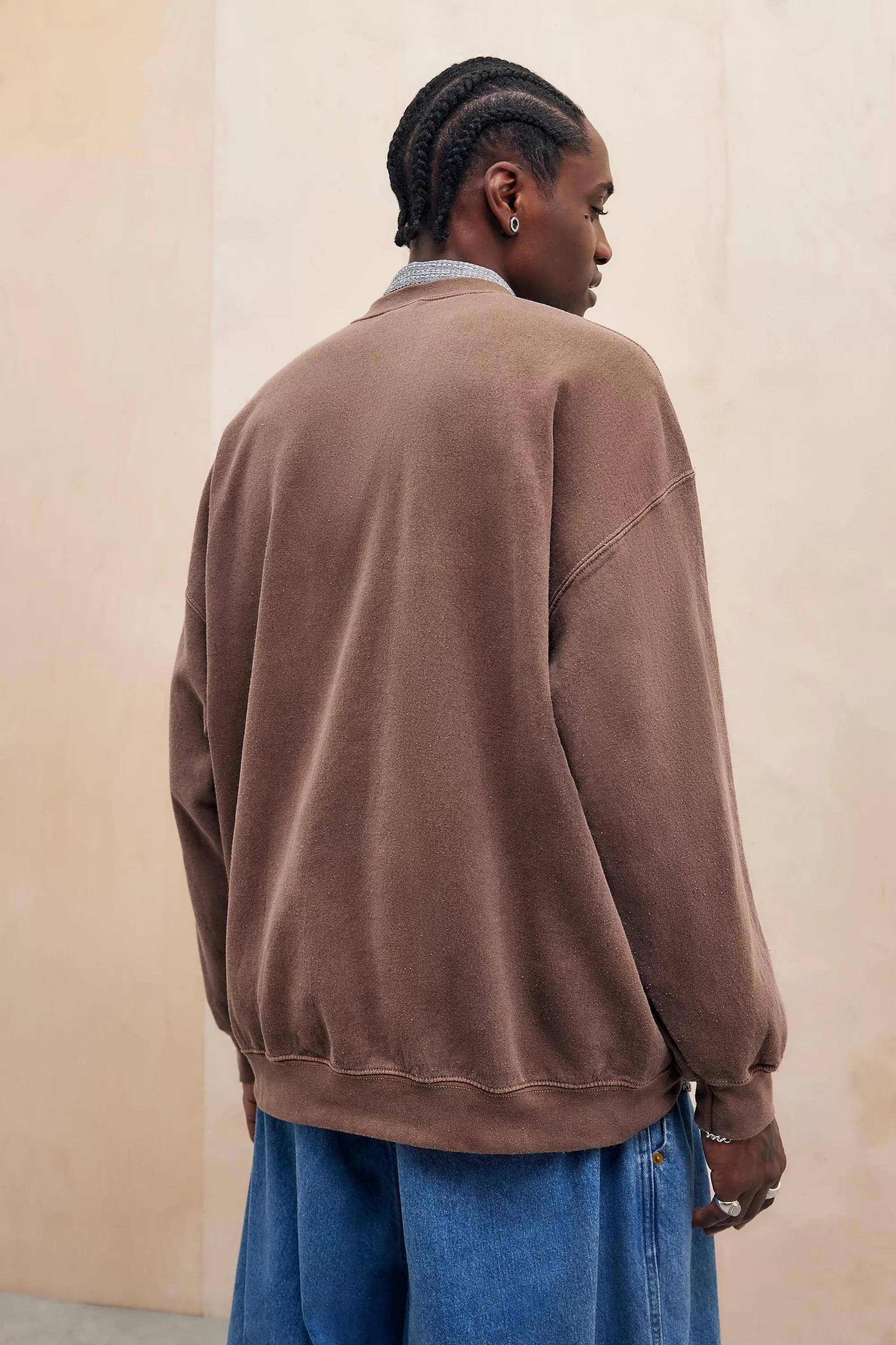 Brown Uo Japanese Embroidered Sweatshirt, , large image number 3