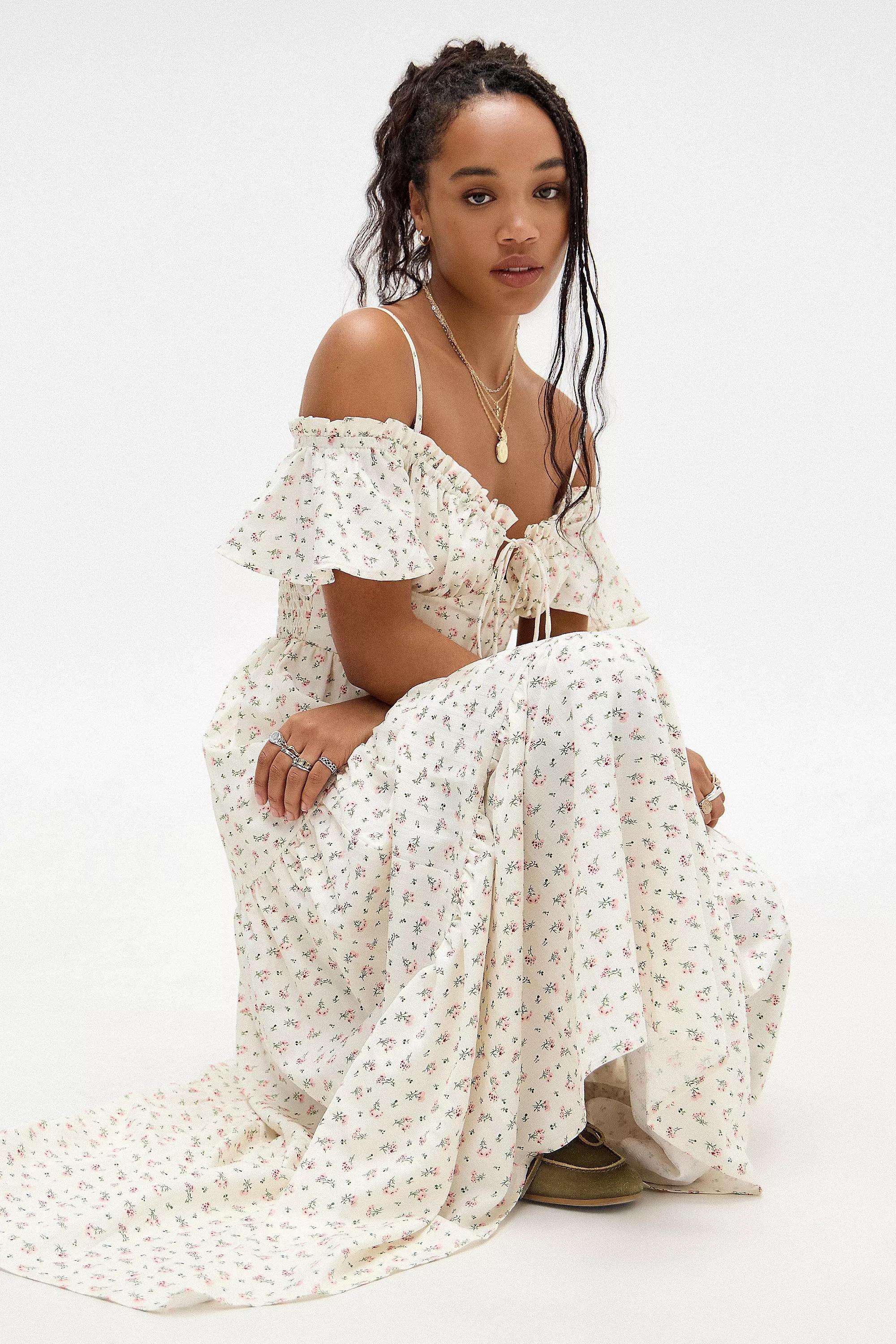 Pink Kiss The Sky Uo Exclusive Rose Maxi Dress, , large image number 0