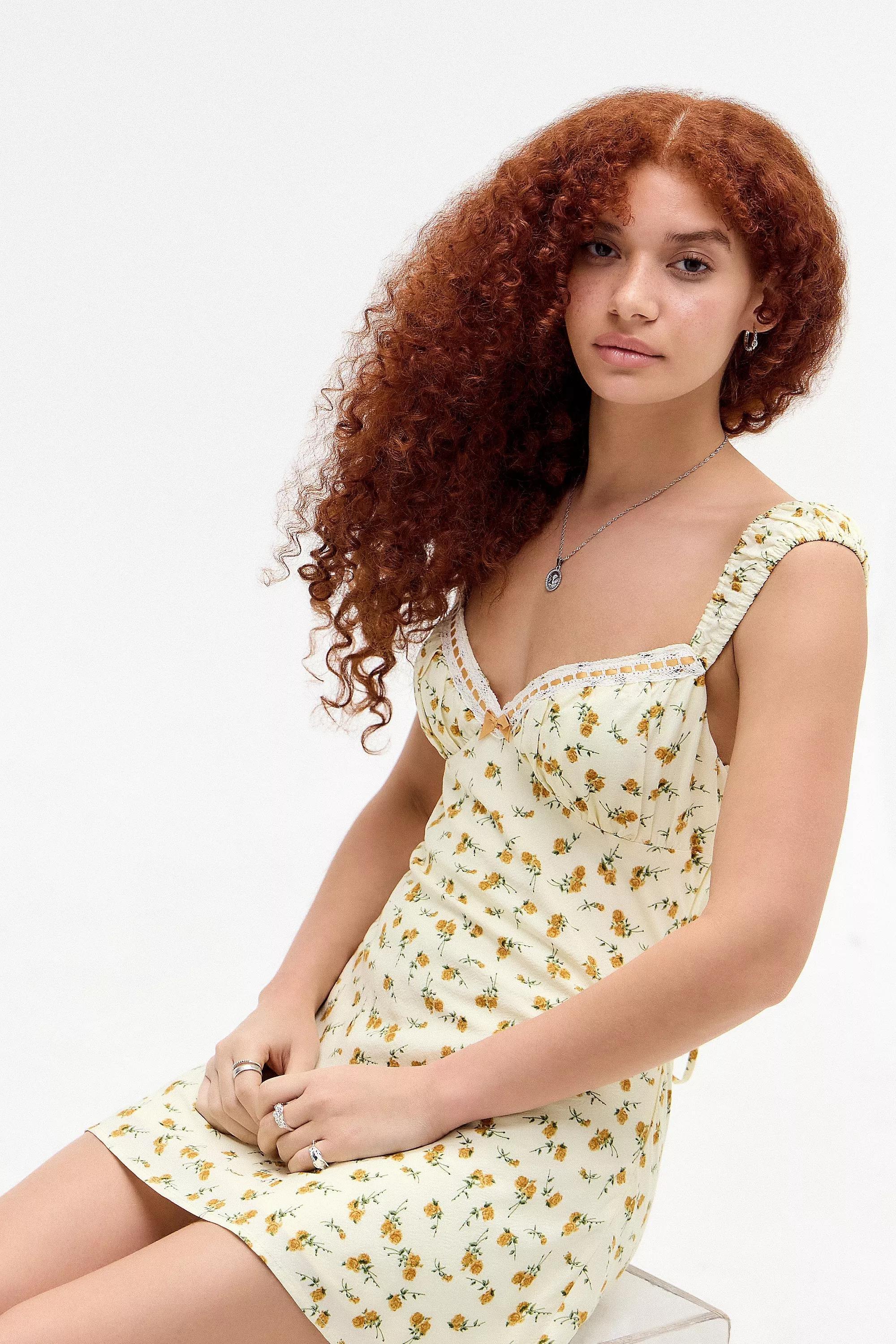Yellow Kiss The Sky Uo Exclusive Piper Mini Dress, , large image number 4