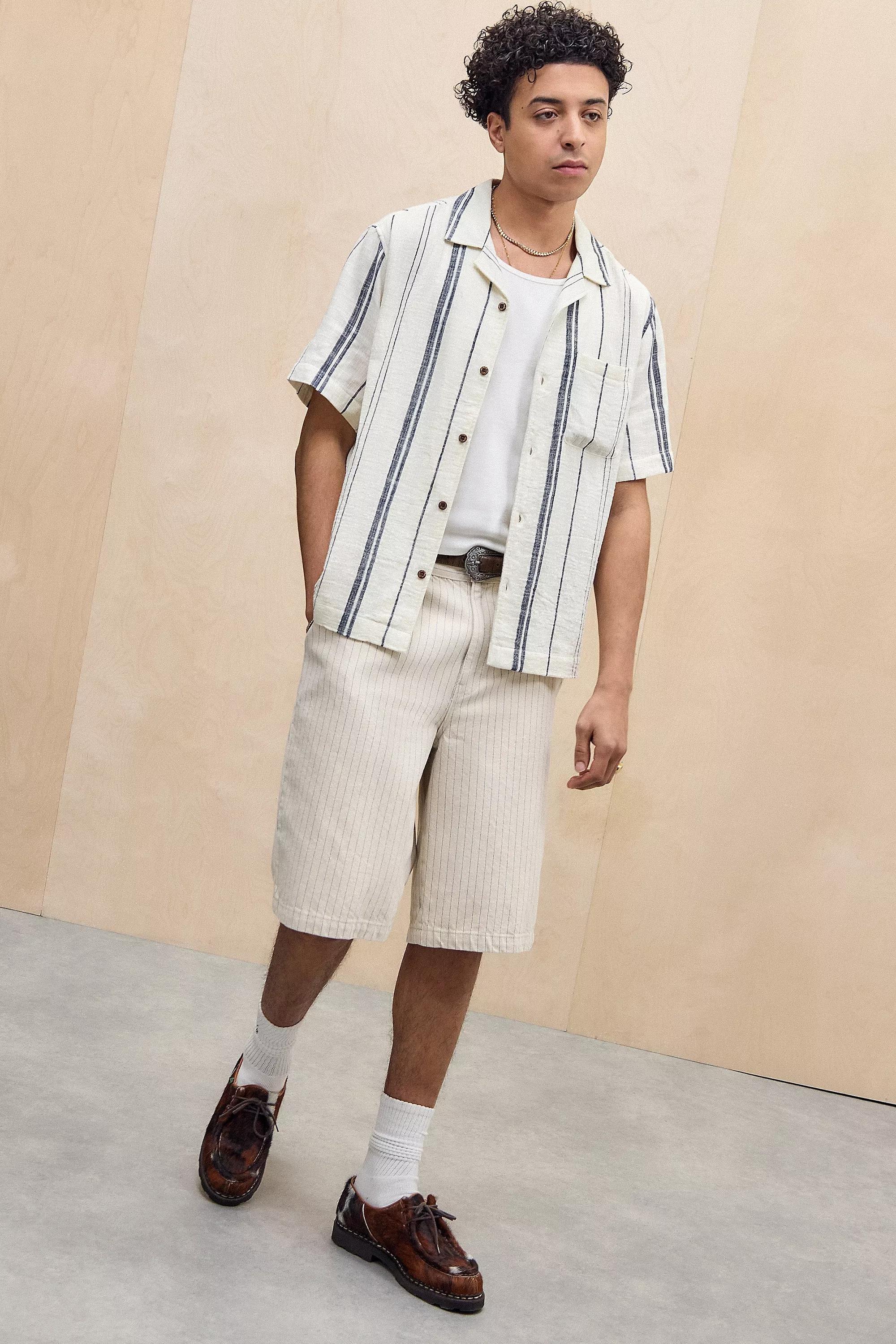 Beige Bdg White & Navy Nico Stripe Shirt, , large image number 2
