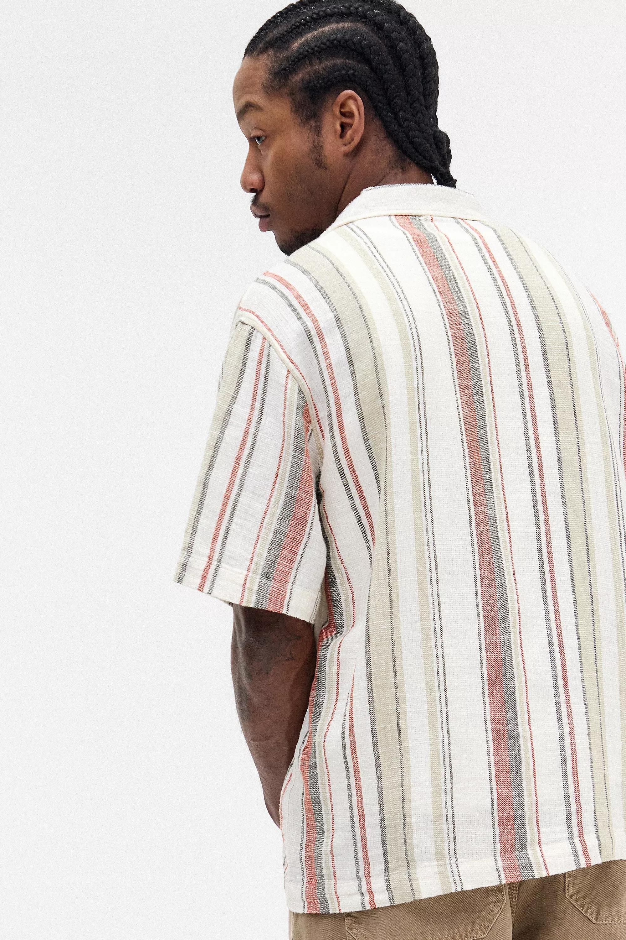Red Pattern Bdg Nico Multi-Stripe Shirt, , large image number 3