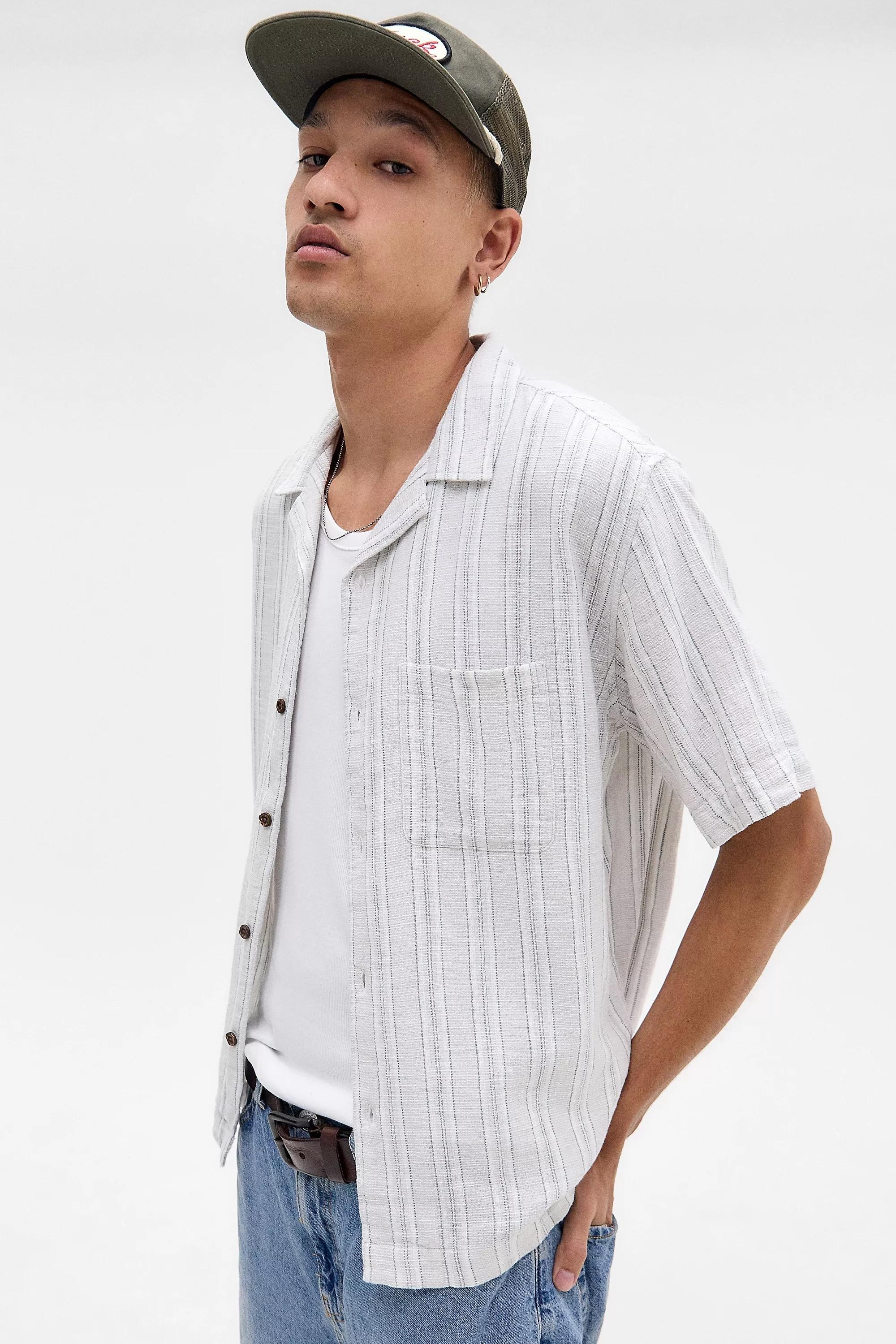 Grey Bdg Nico Tonal Stripe Shirt, , large image number 0