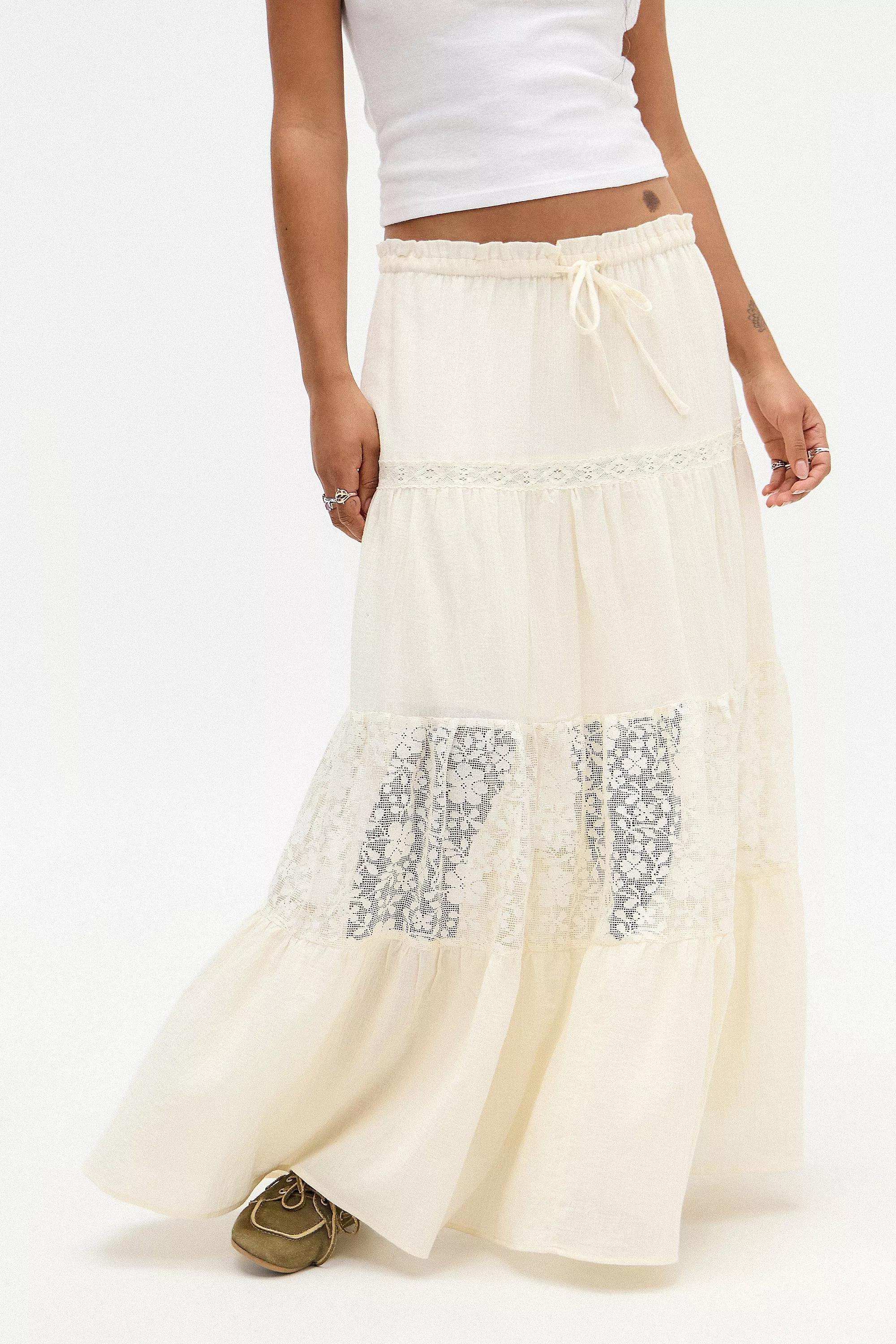 Cream Kiss The Sky Laced Skirt, , large image number 0