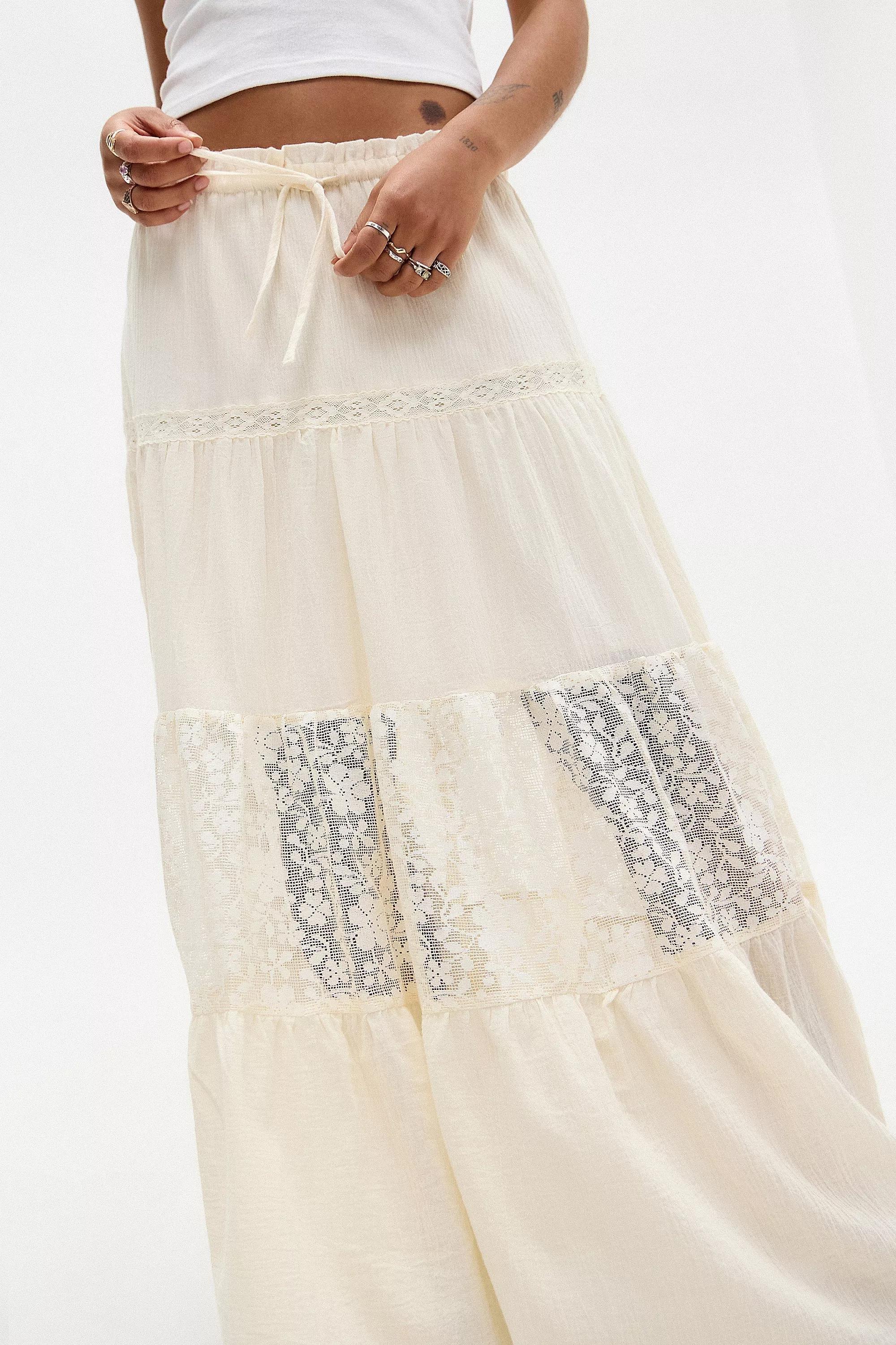 Cream Kiss The Sky Laced Skirt, , large image number 2