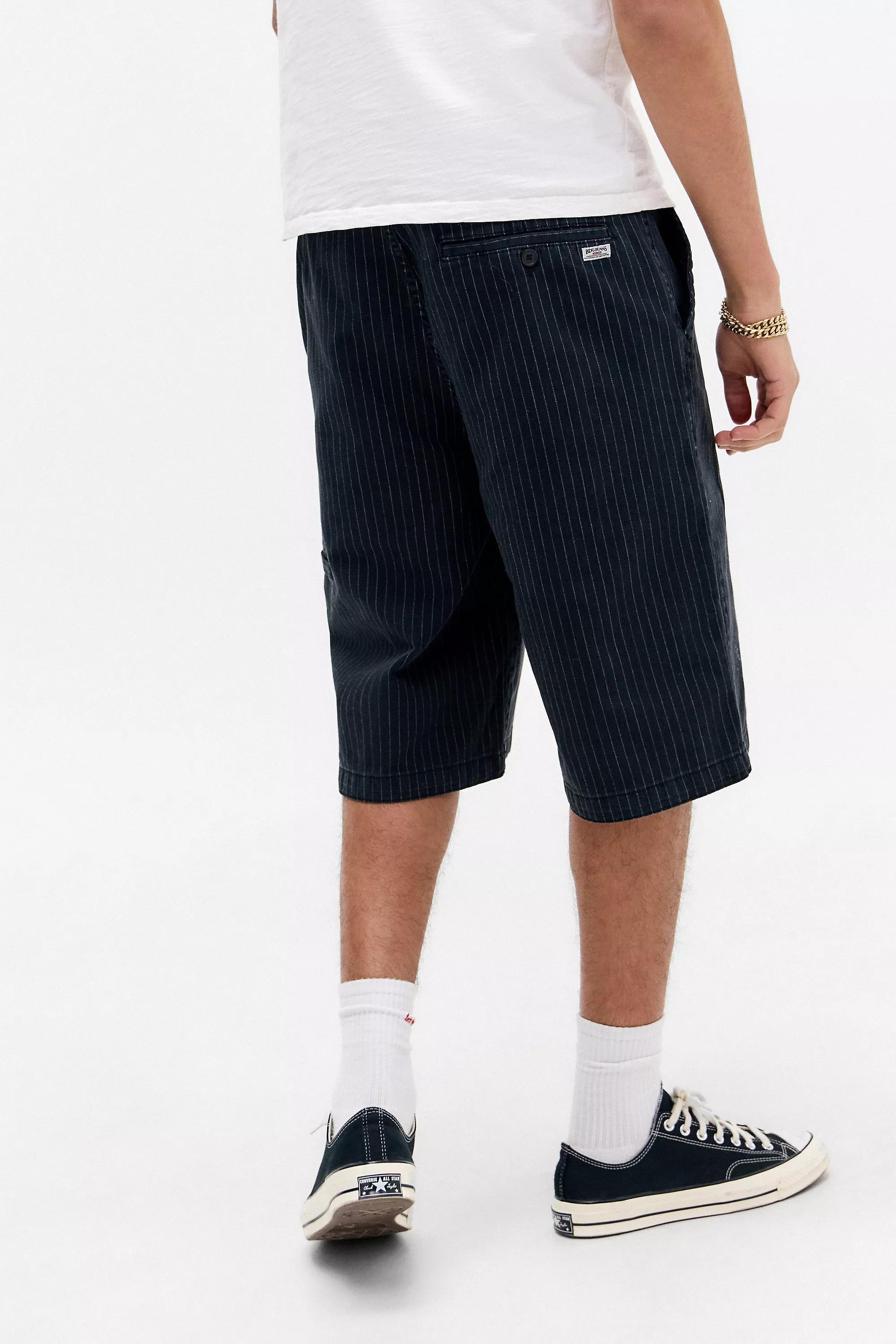 Black Bdg Pinstripe Workwear Shorts, , large image number 4