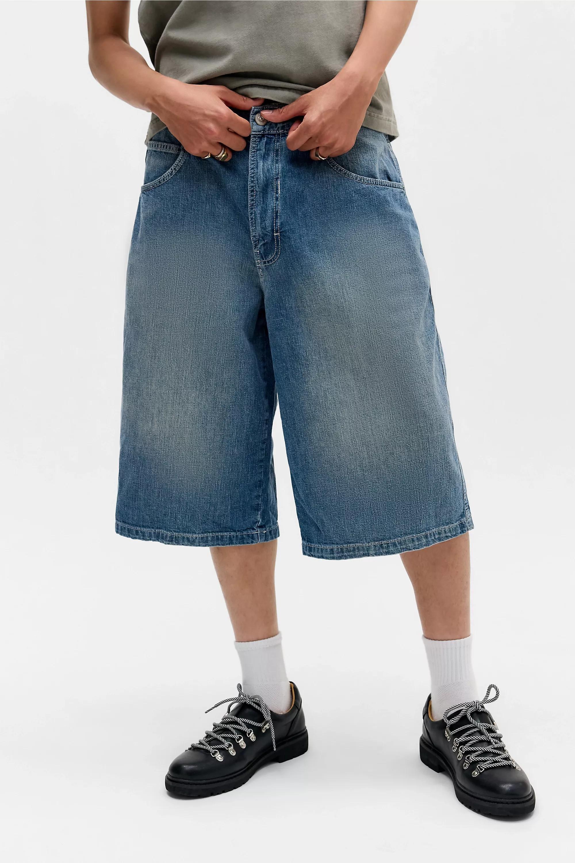 Blue Bdg Blue Neo Crosshatch Jorts, , large image number 0