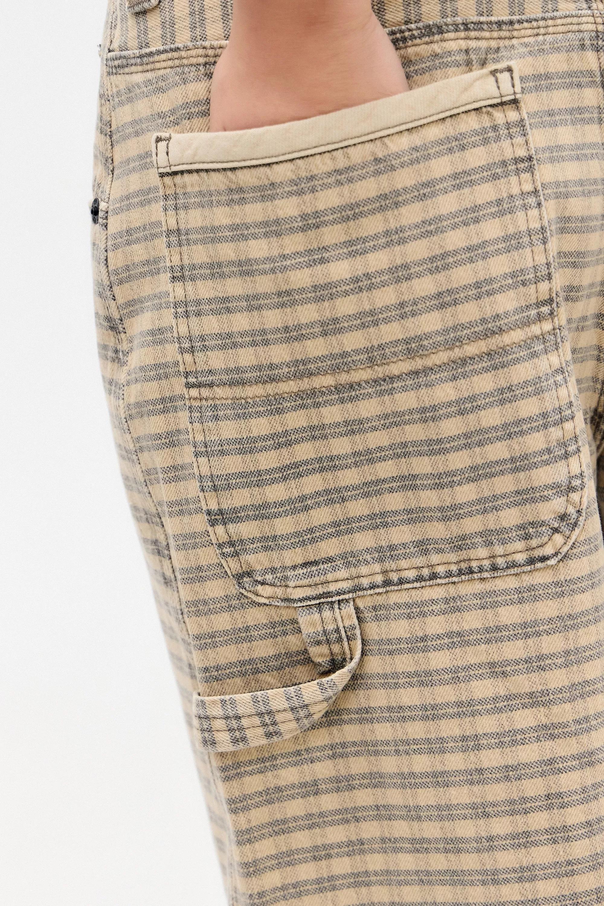 Beige Bdg Checked Astrid Jorts, , large image number 4