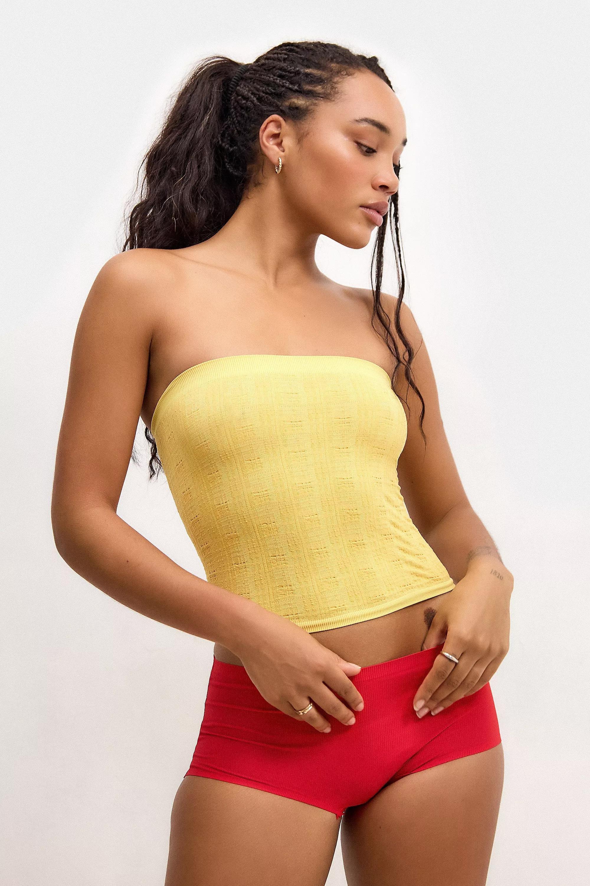 Yellow Out From Under Longline Tube Top, , large image number 1