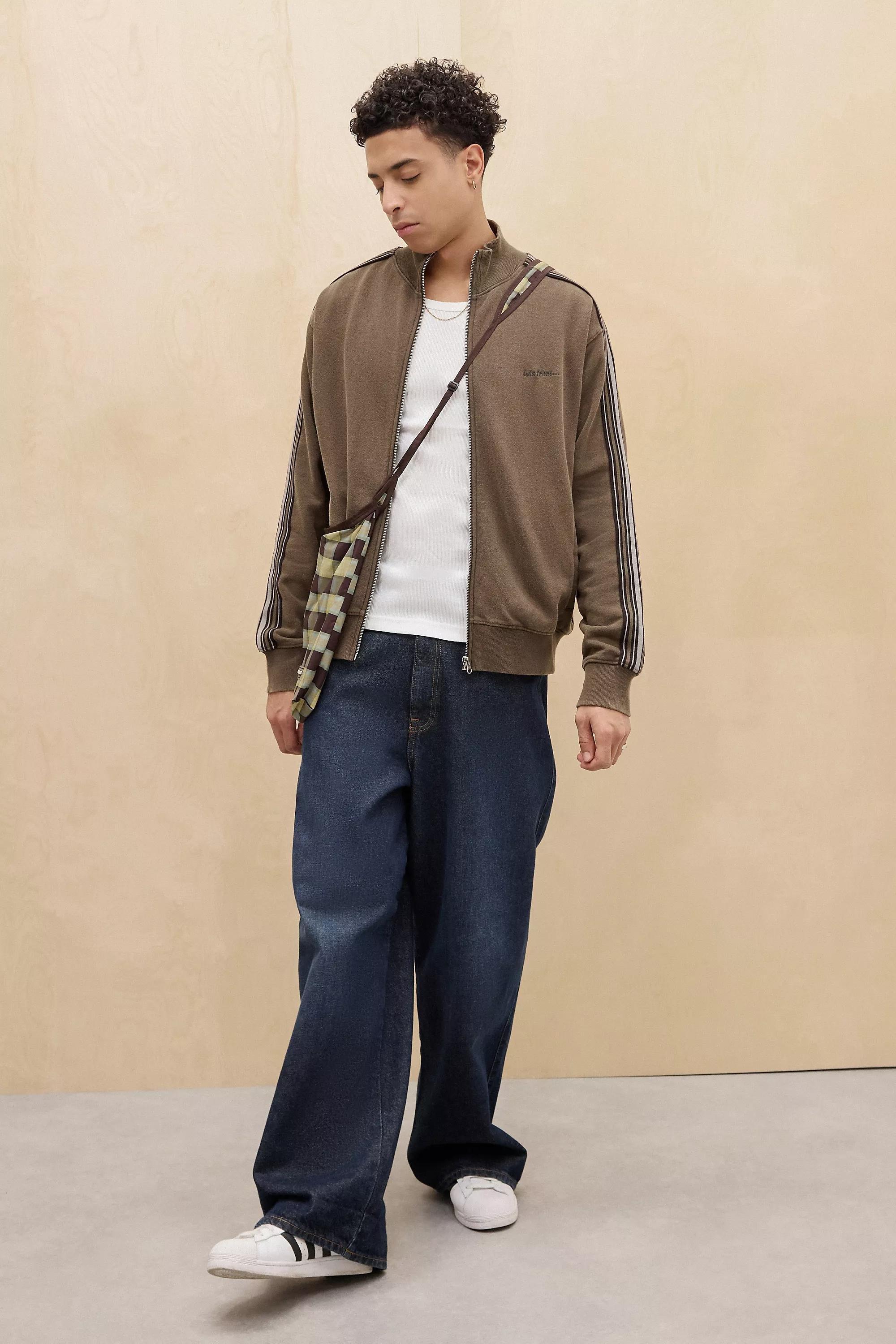 Brown Iets Frans... Brown Taped Track Top, , large image number 1