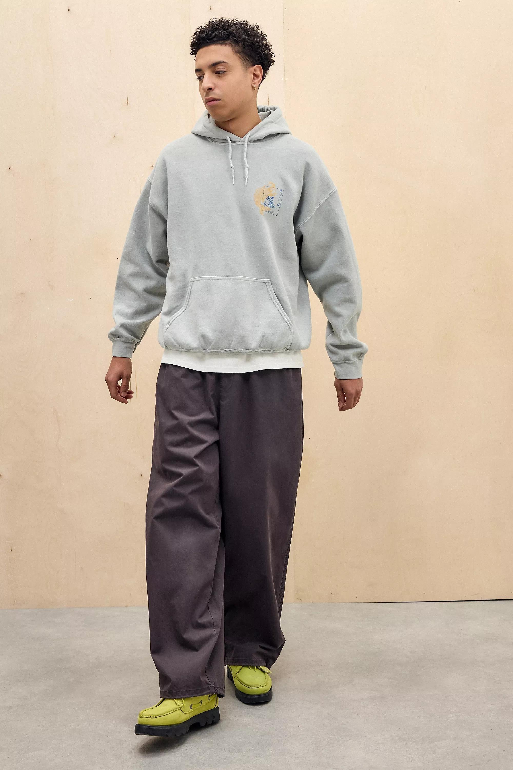 Grey UO Koi Fish Hoodie Casual, , large image number 1