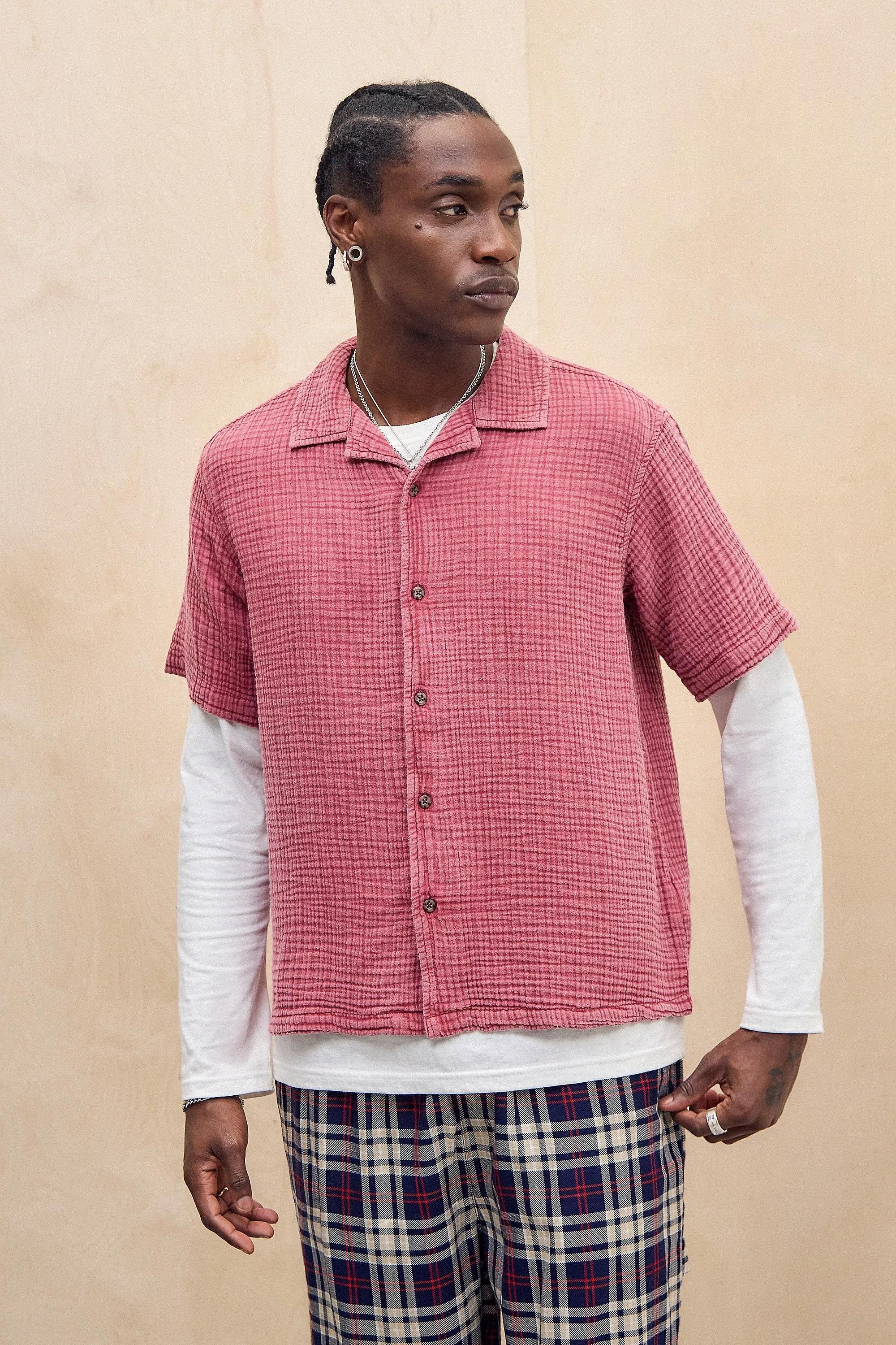 Red Ayker Red Triple Gauze Short Sleeve Shirt, , large image number 0