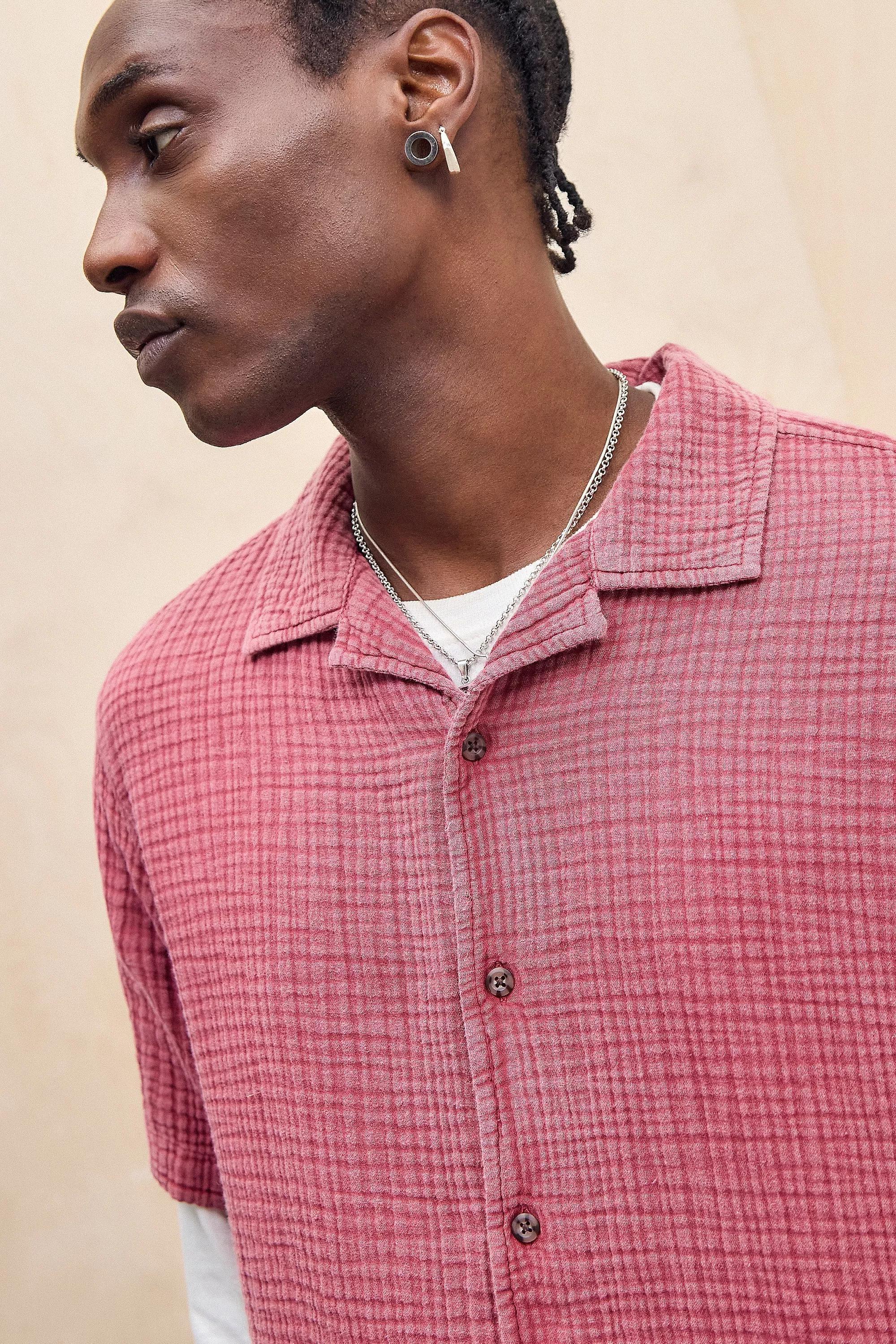Red Ayker Red Triple Gauze Short Sleeve Shirt, , large image number 2