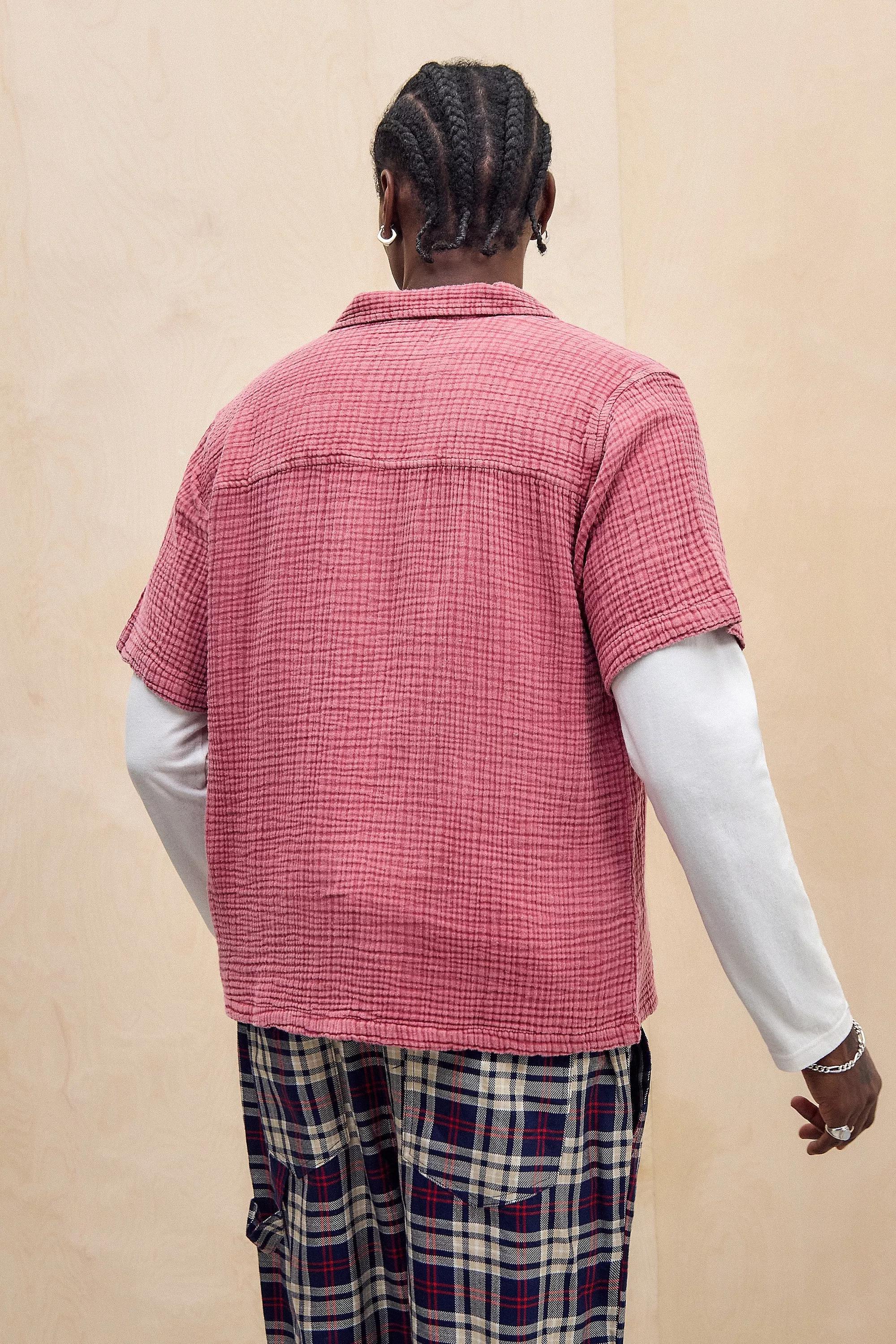 Red Ayker Red Triple Gauze Short Sleeve Shirt, , large image number 3