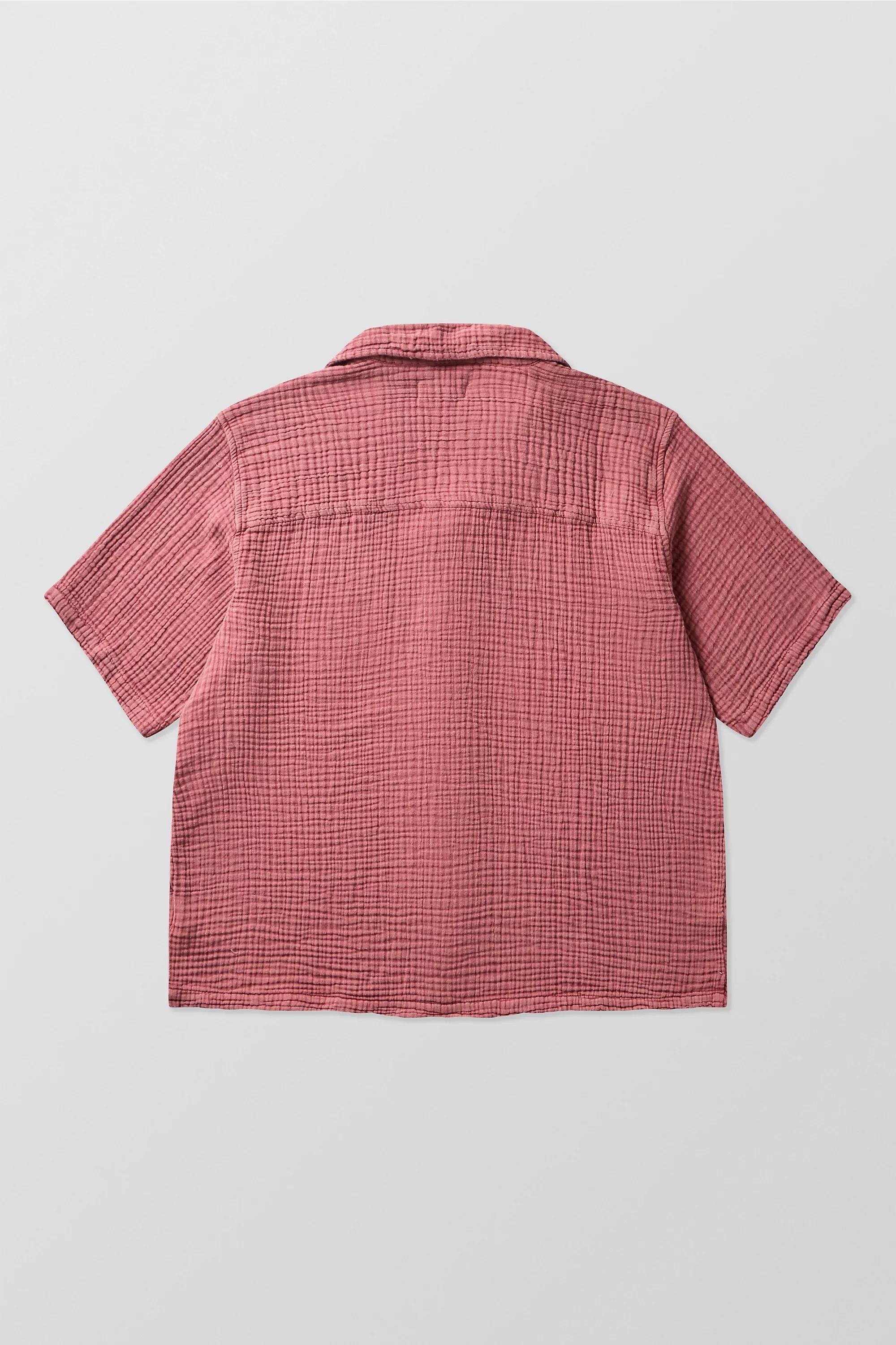 Red Ayker Red Triple Gauze Short Sleeve Shirt, , large image number 5
