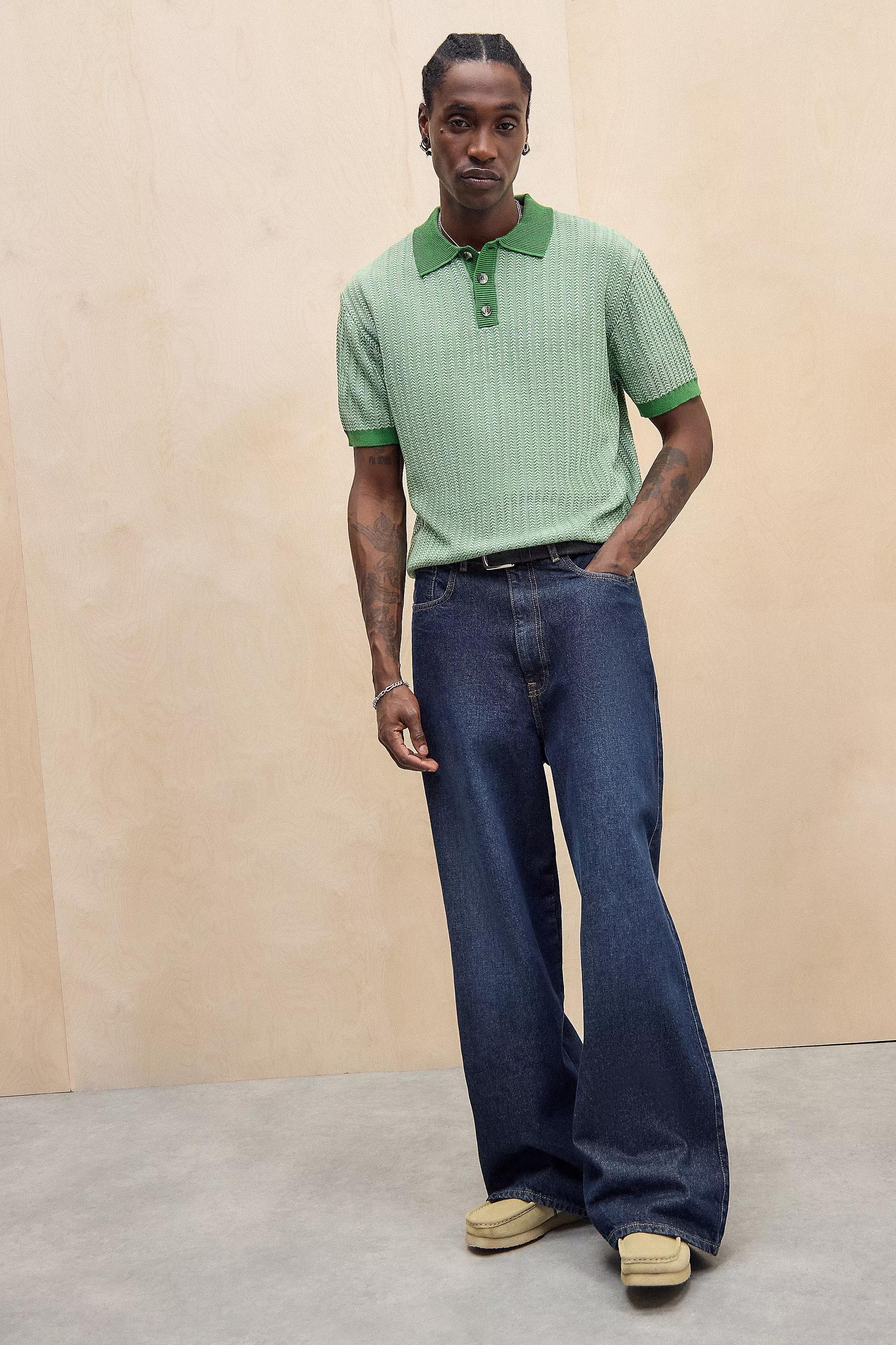 Green UO Twist Polo Shirt, , large image number 2