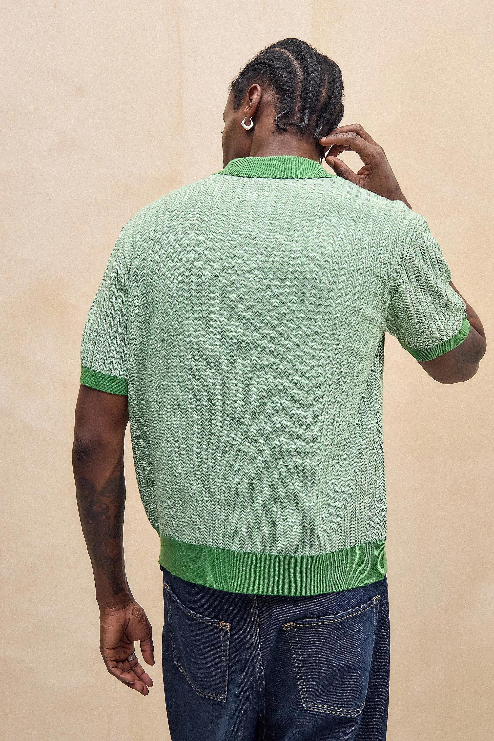 Green UO Twist Polo Shirt, , large image number 3