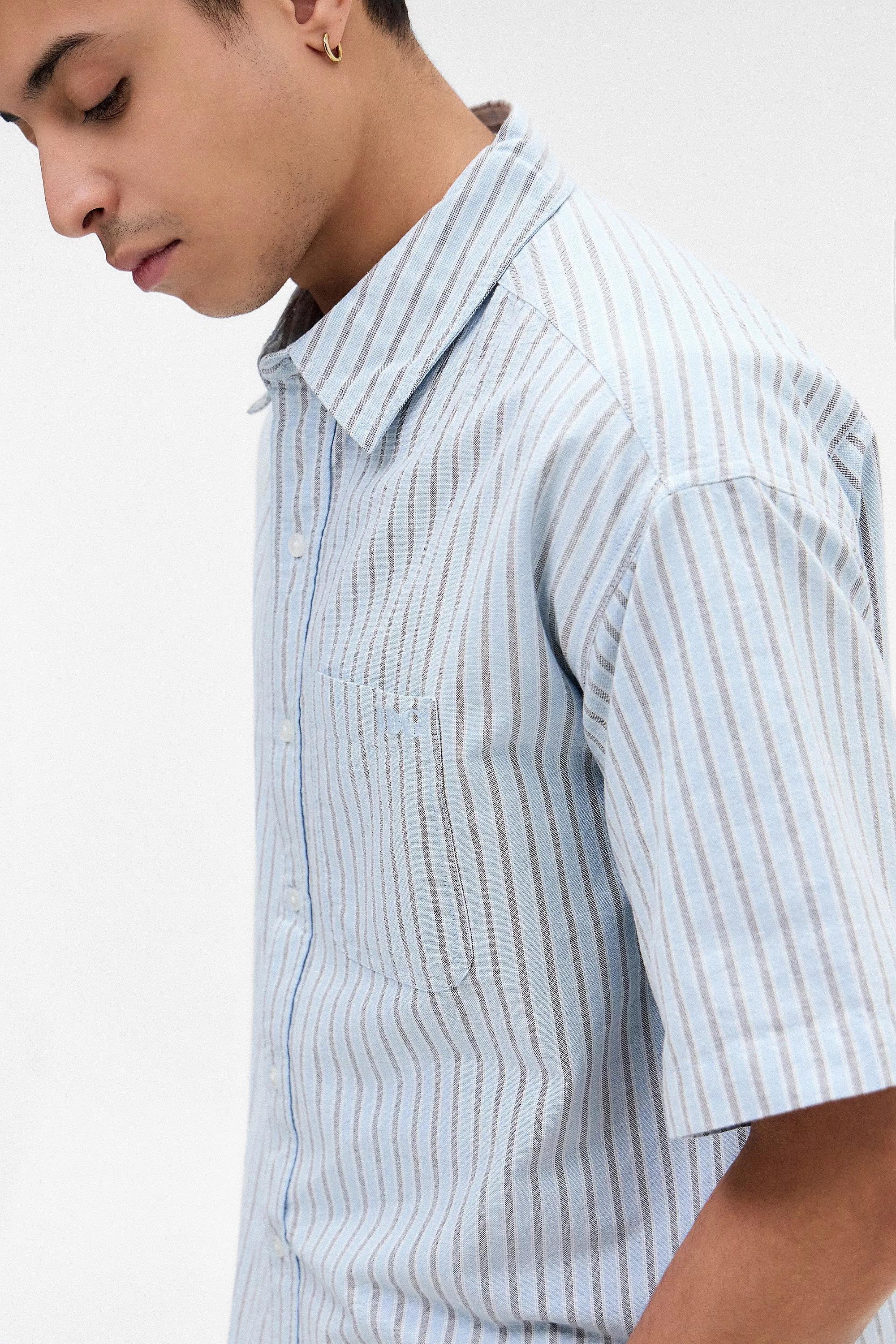 Blue Bdg Striped Printed Shirt, , large image number 2