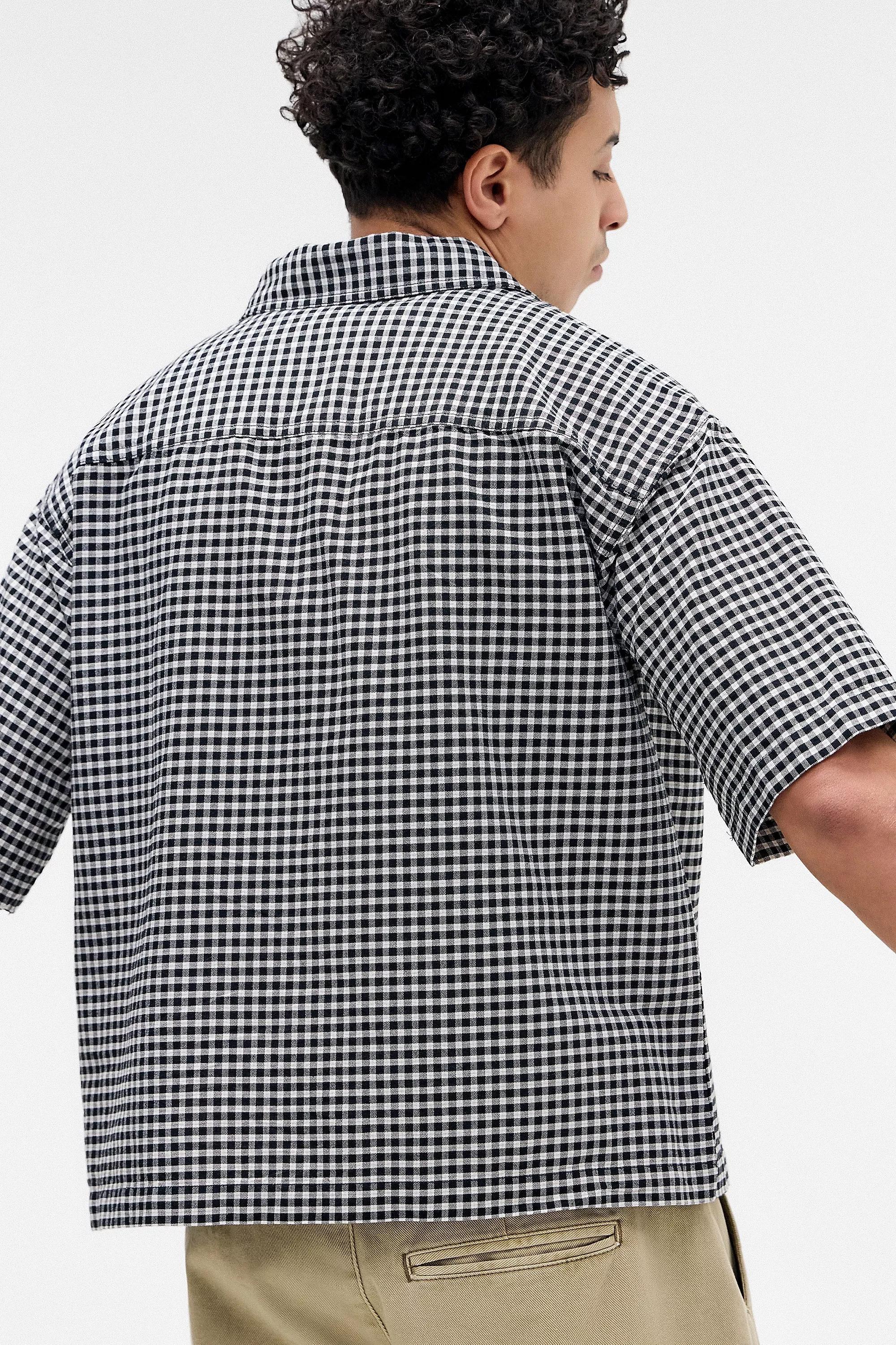 Black Bdg Arlo Check Crop Oxford Shirt, , large image number 3