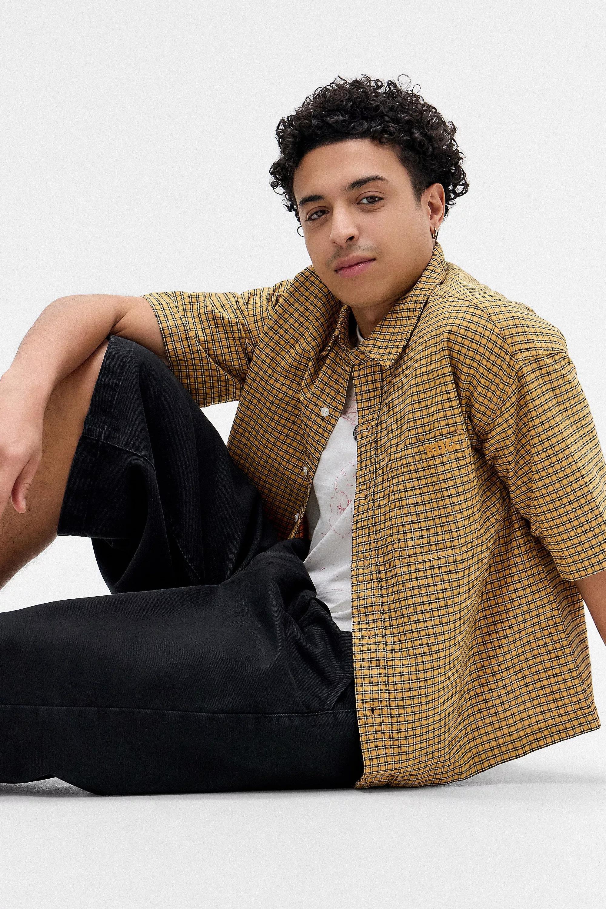 Beige Bdg Tan Arlo Check Crop Oxford Shirt, , large image number 1