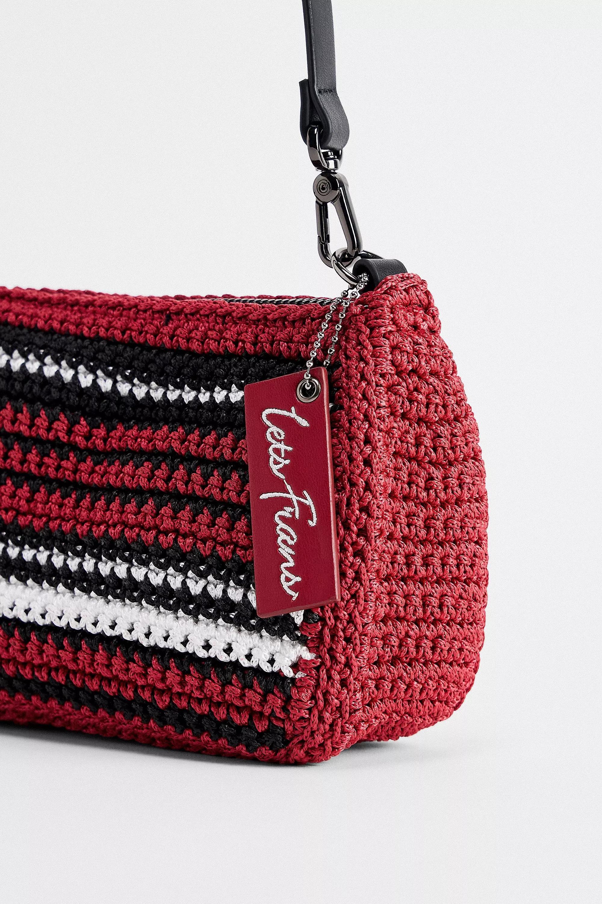 Red Iets Frans... Striped Knit Small Shoulder Bag, RED, large image number 3