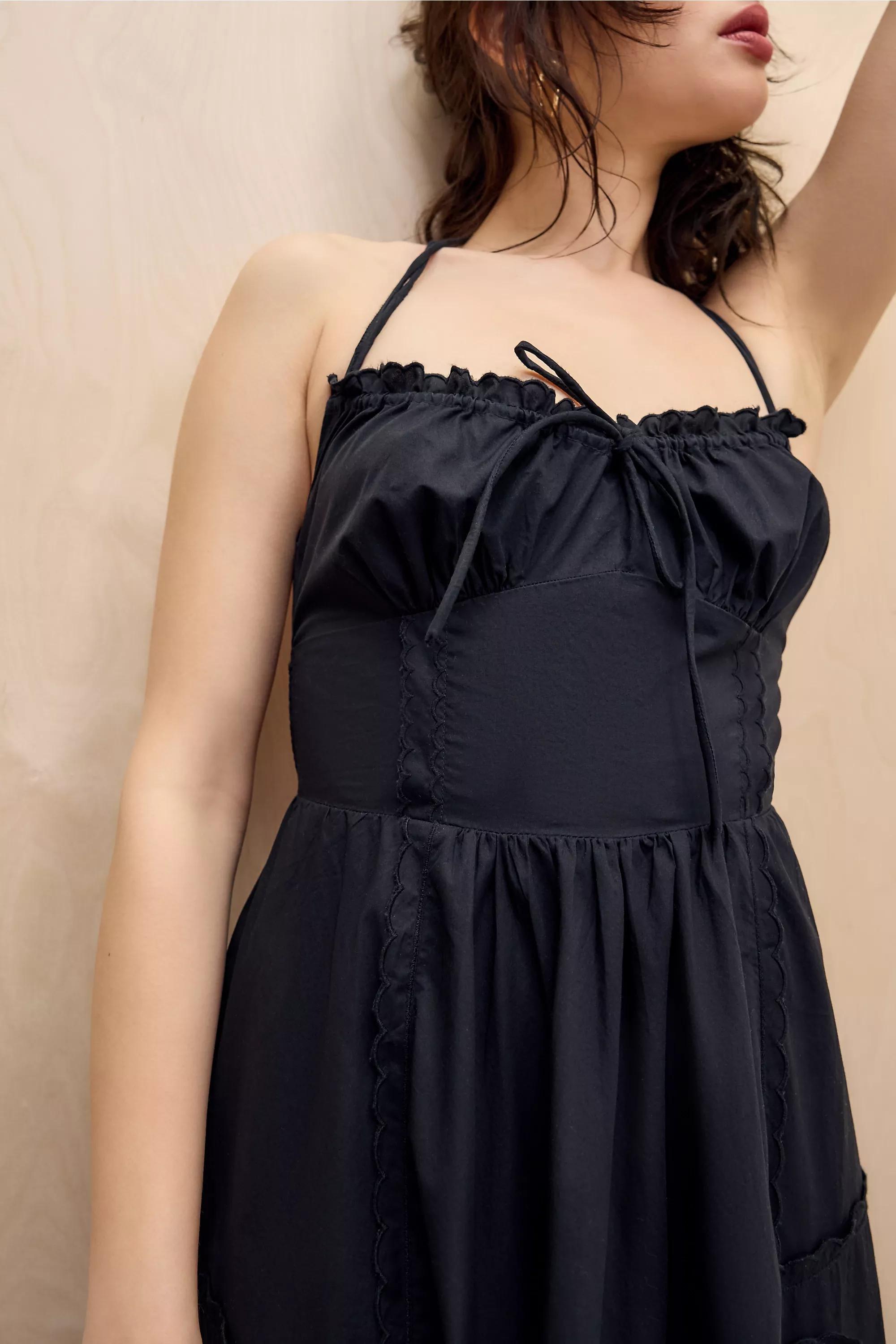 Black Kimchi Blue Neya Poplin Halter Dress, BLK, medium