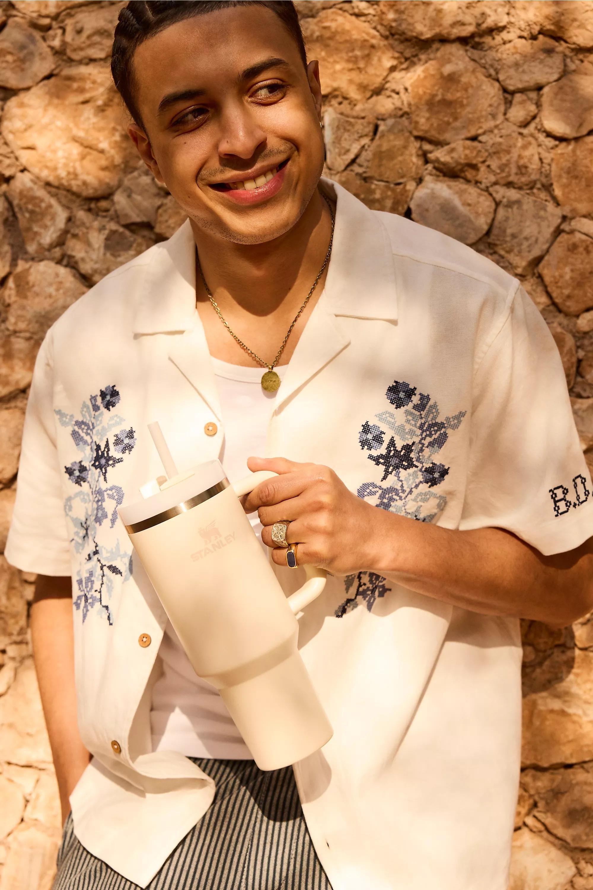 White Bdg Peggy Embroidered Floral Shirt, , large image number 2