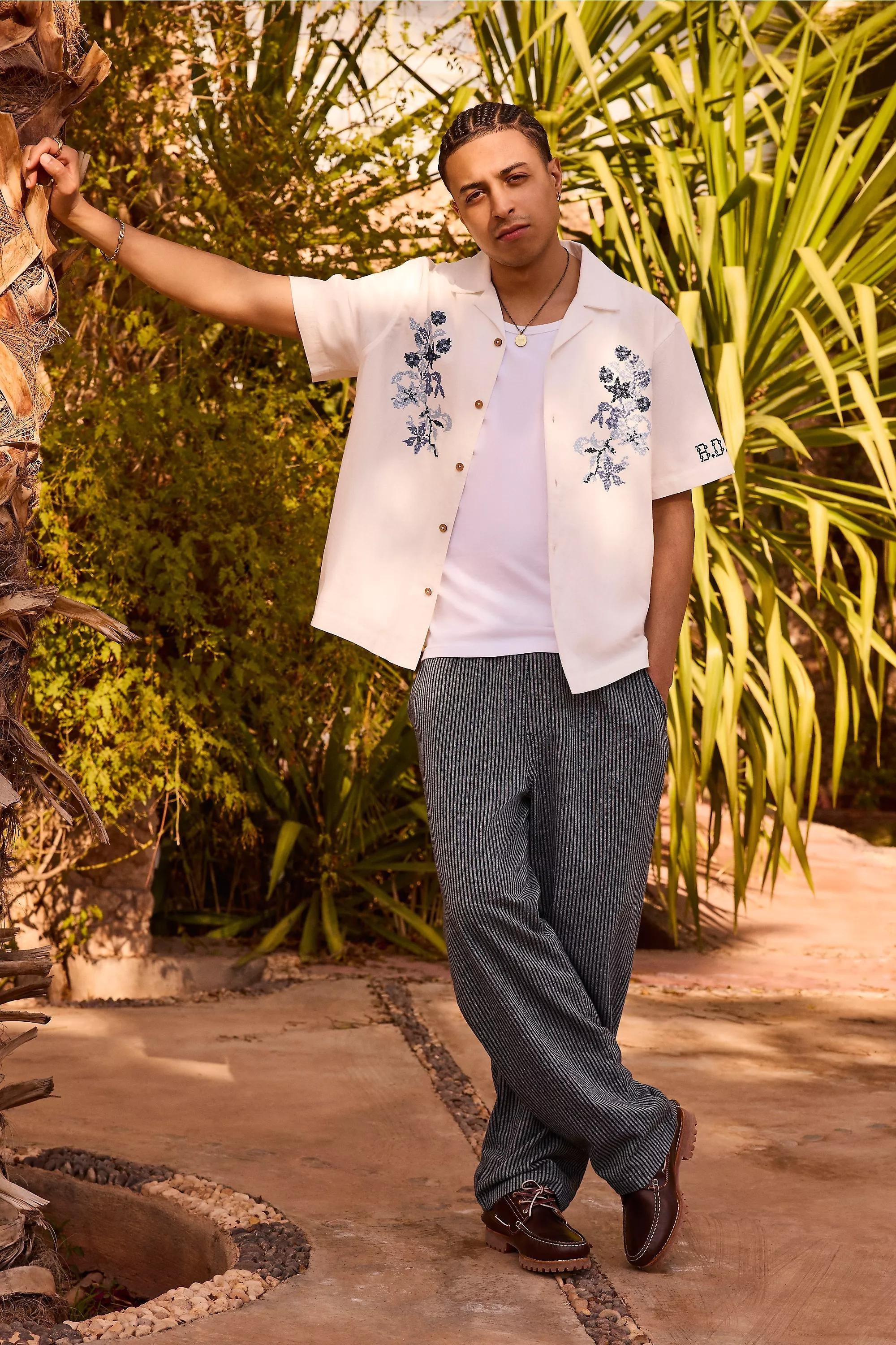 White Bdg Peggy Embroidered Floral Shirt, , large image number 3