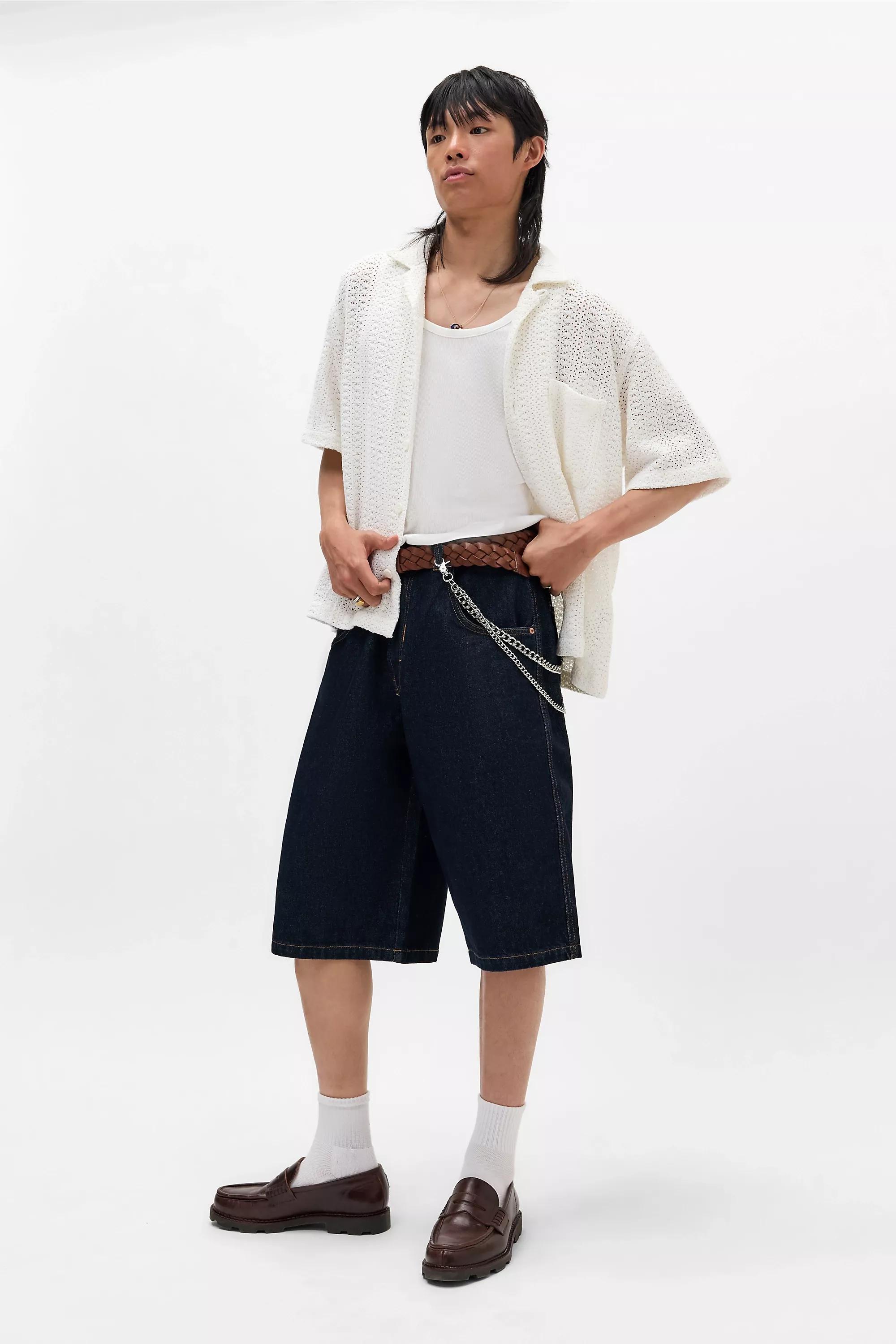 UO Neo Denim Shorts, , large image number 1