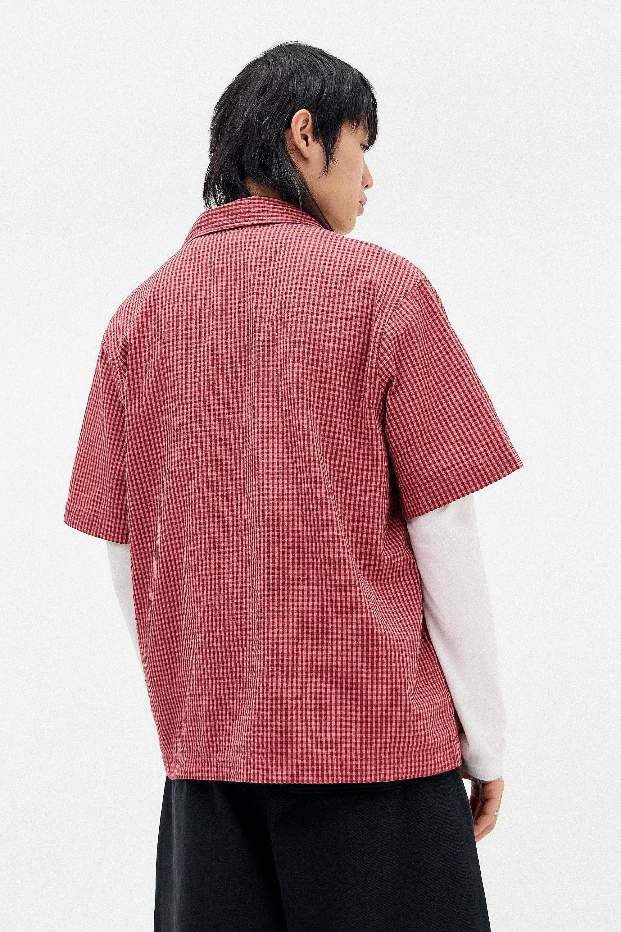 Red Bdg Gingham Short Sleeve Shirt, , large image number 3