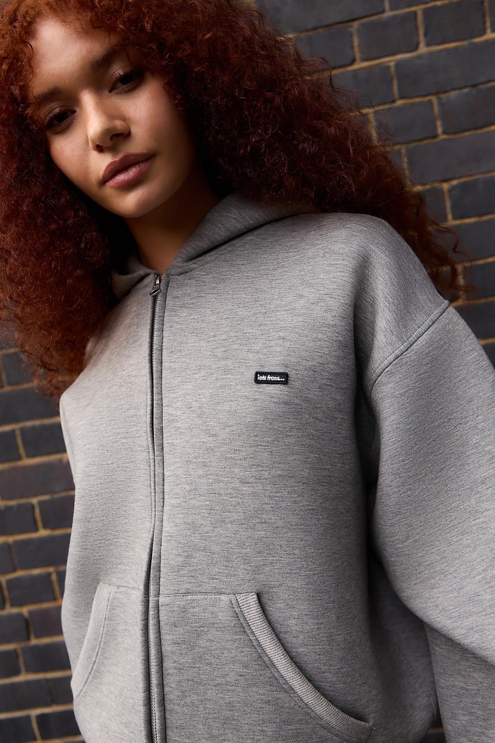 Grey Iets Frans... Grey Marl Scuba Hoodie, L GR, large image number 3