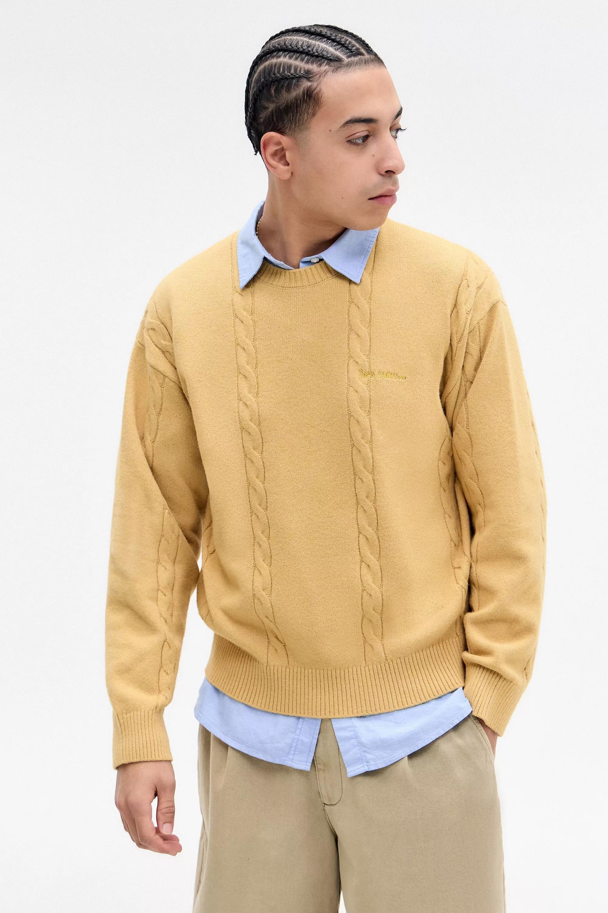 Yellow Iets Frans... Cable Knit Jumper, , large image number 0